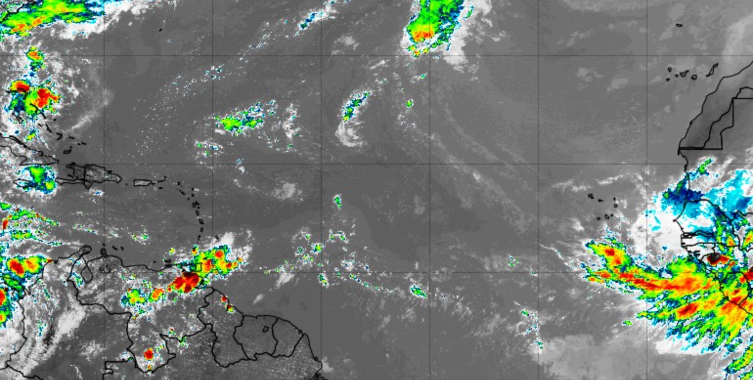 Imagen satelital del Atlántico tropical.