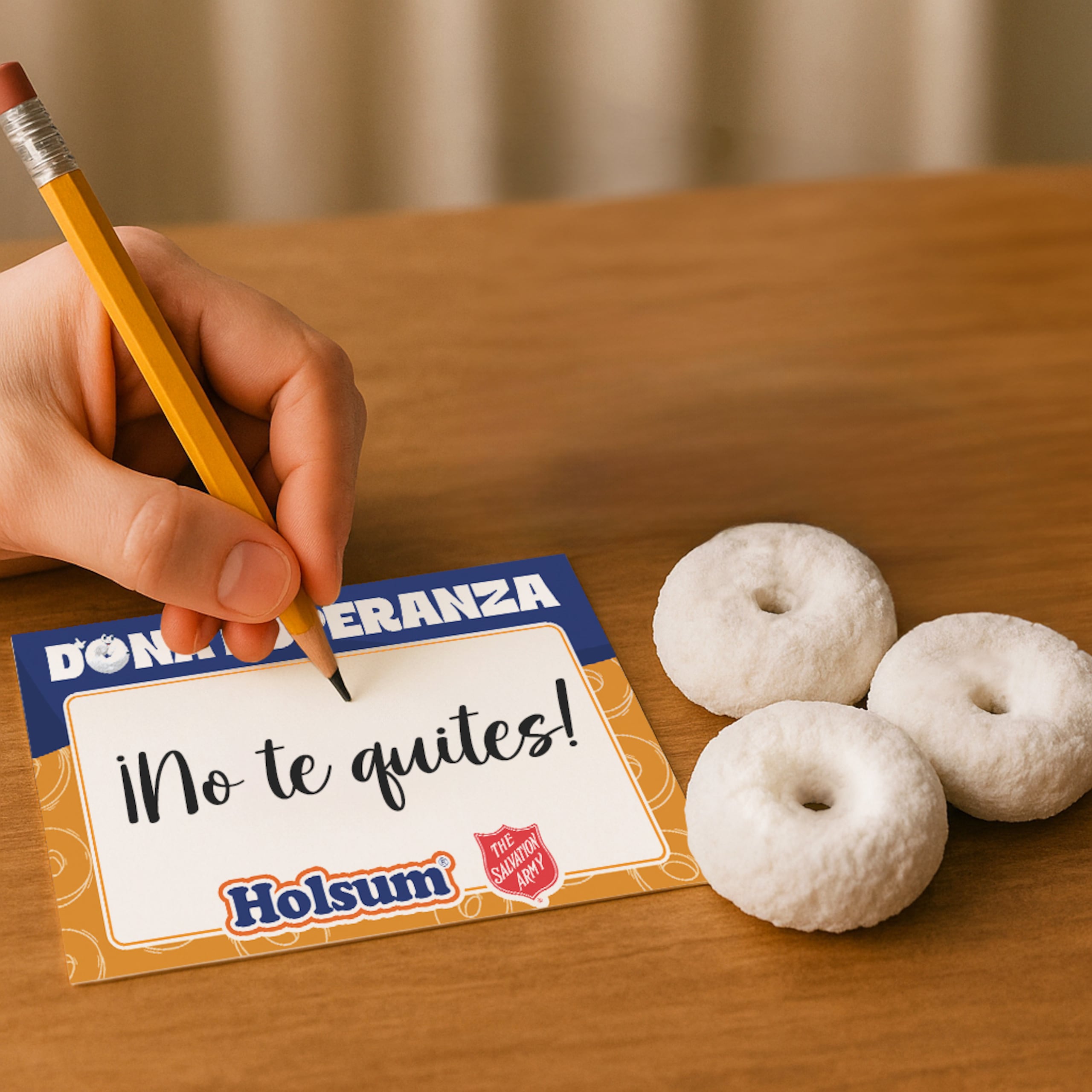 Antes del Día Nacional de la Dona, Holsum instalará puntos de recolección de mensajes en todas sus facilidades. Todas las personas que pasen por estos espacios están invitadas a escribir un mensaje breve de alegría, esperanza y apoyo.