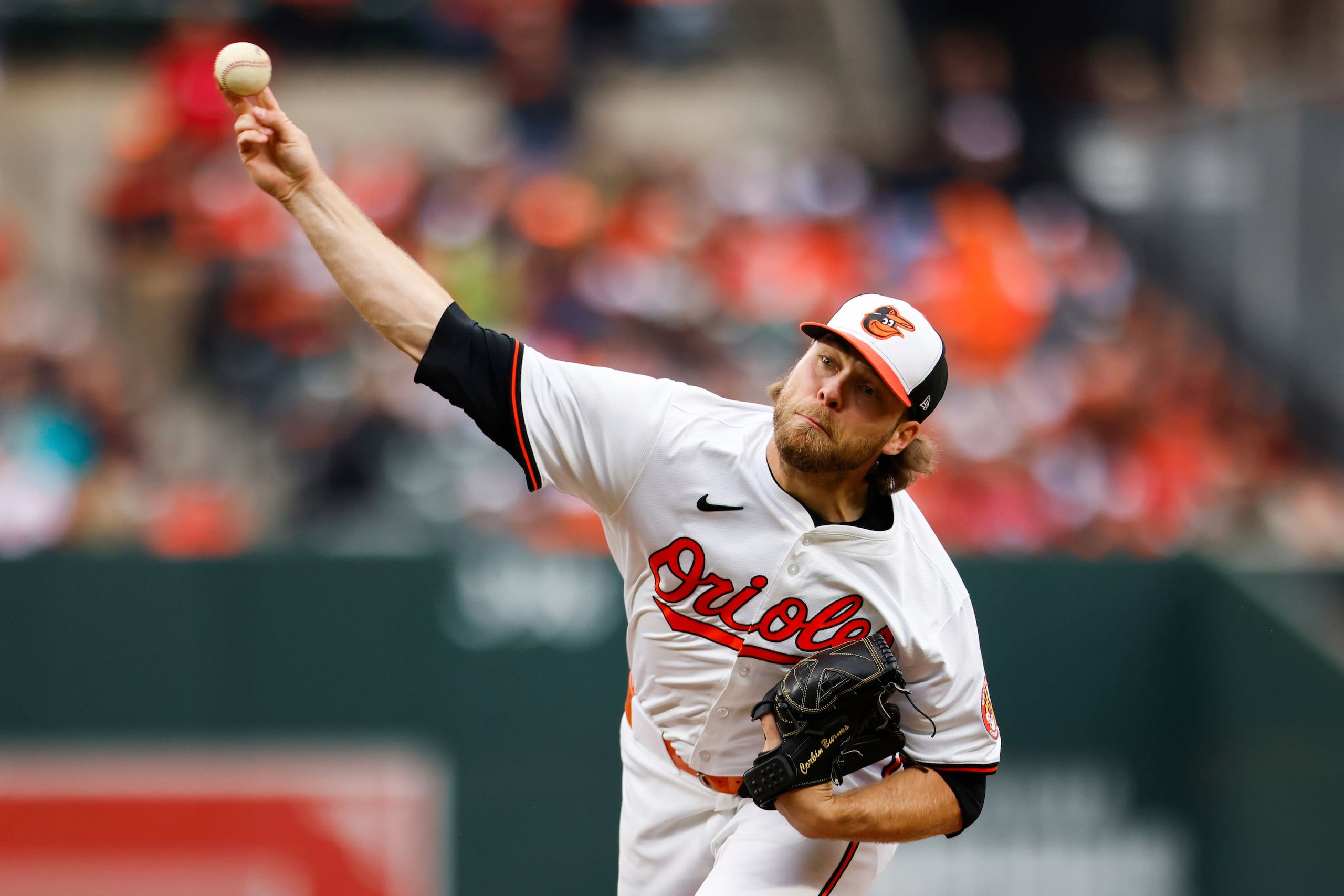 Corbin Burnes fue el primer abridor de los Orioles en la campaña.