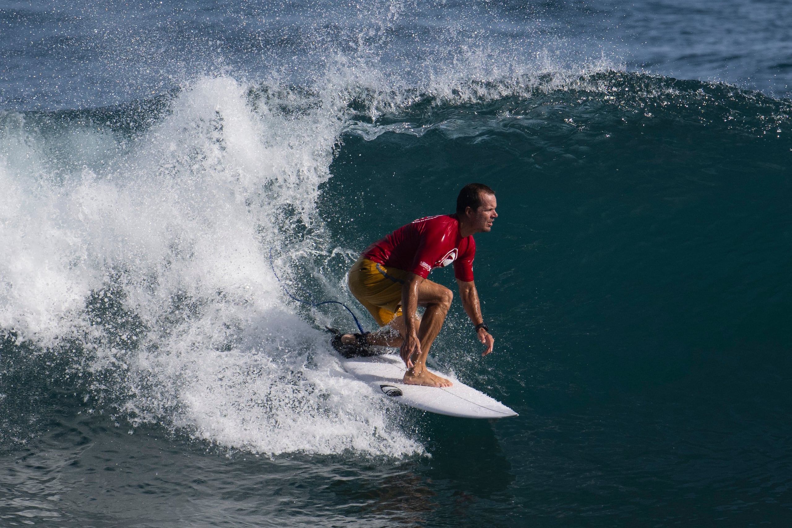 El veterano Brian Toth se describió como 'goofy foot' y entiende que la ola de izquierda de Tahití es un escenario favorable para él.
