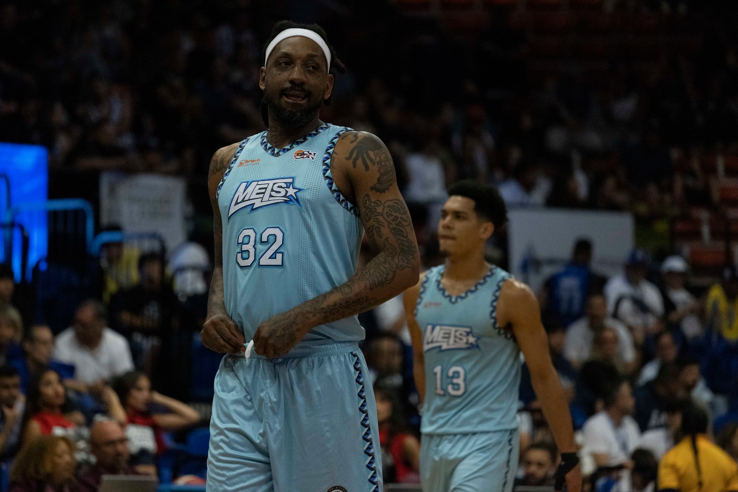 Renaldo Balkman en el uniforme de los Mets de Guaynabo durante la temporada 2024 del Baloncesto Superior Nacional (BSN).