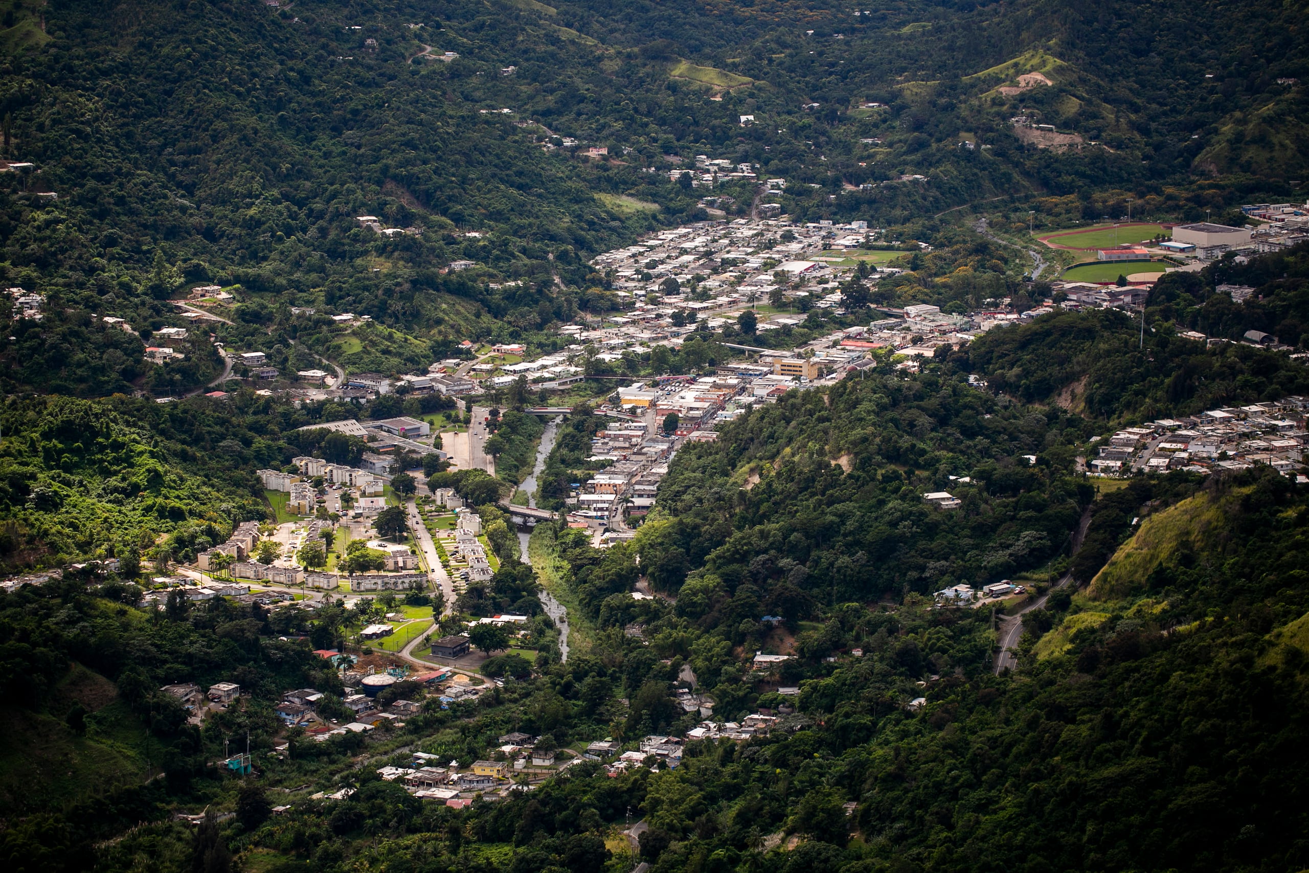 Vista del casco urbano de Jayuya.