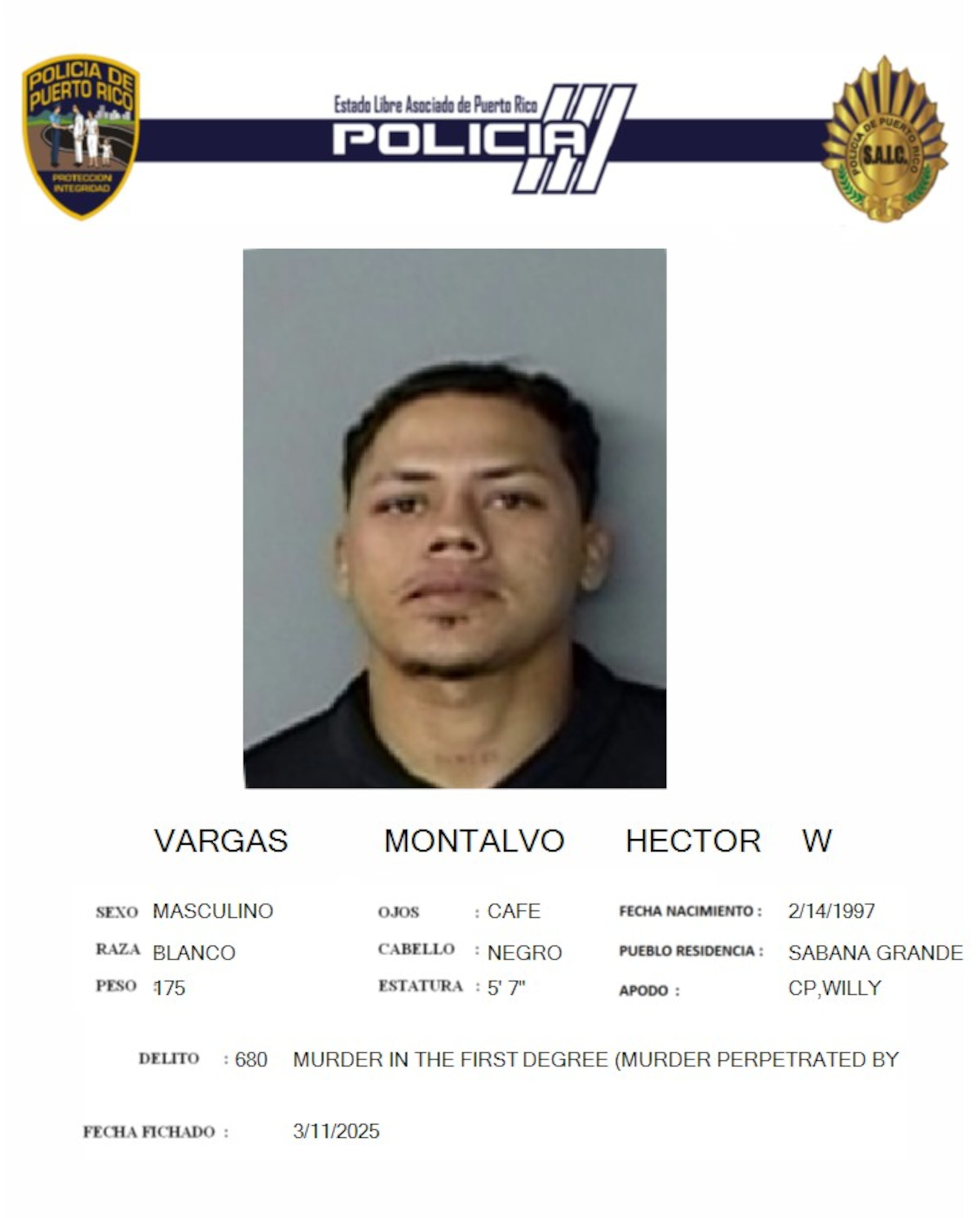 A Vargas Montalvo se le impuso una fianza ascendente a $140 mil, la que prestó.