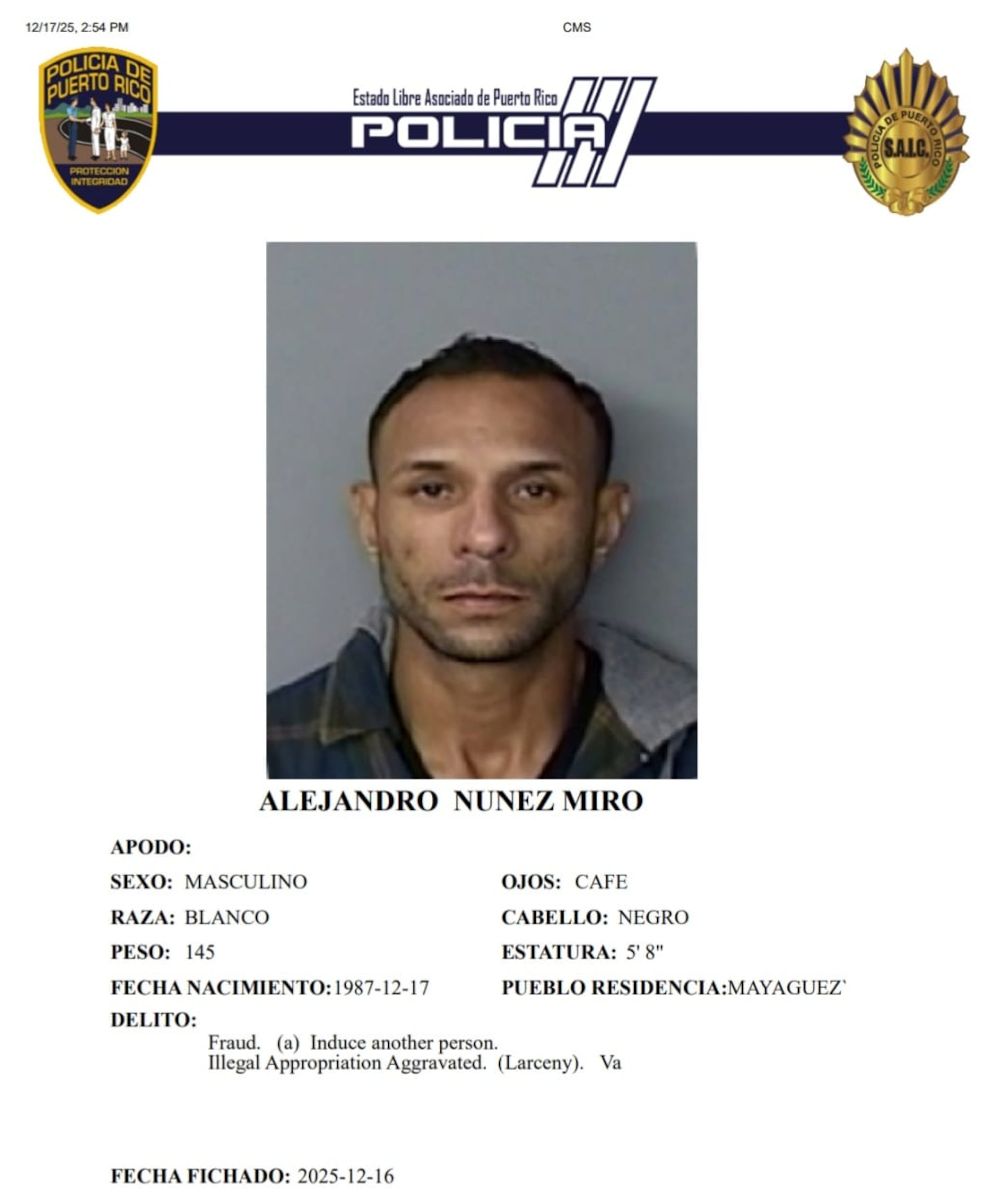 Alejandro Núñez Miró, enfrenta cargos por fraude y apropiación ilegal.