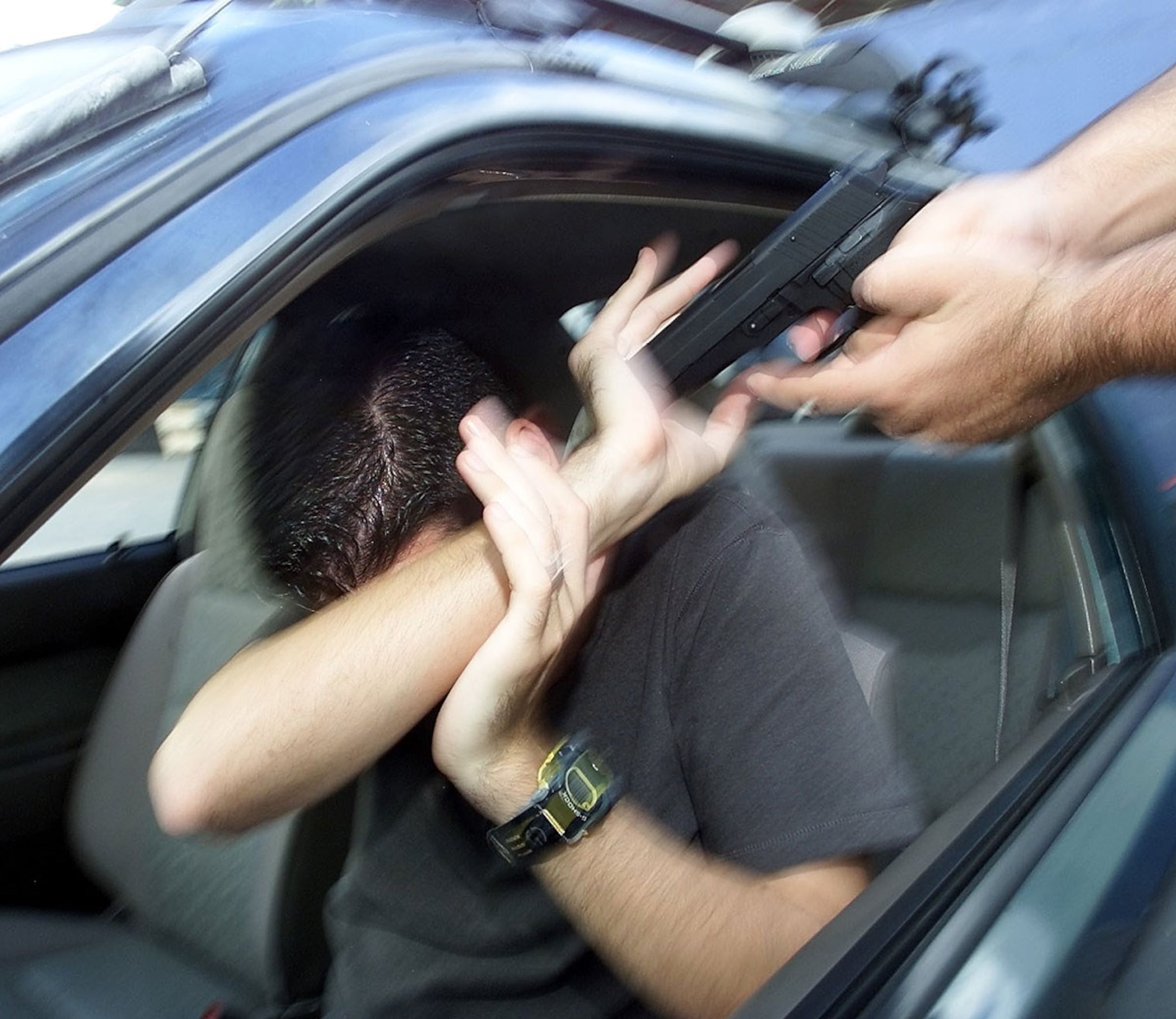 Dramatización de un carjacking.