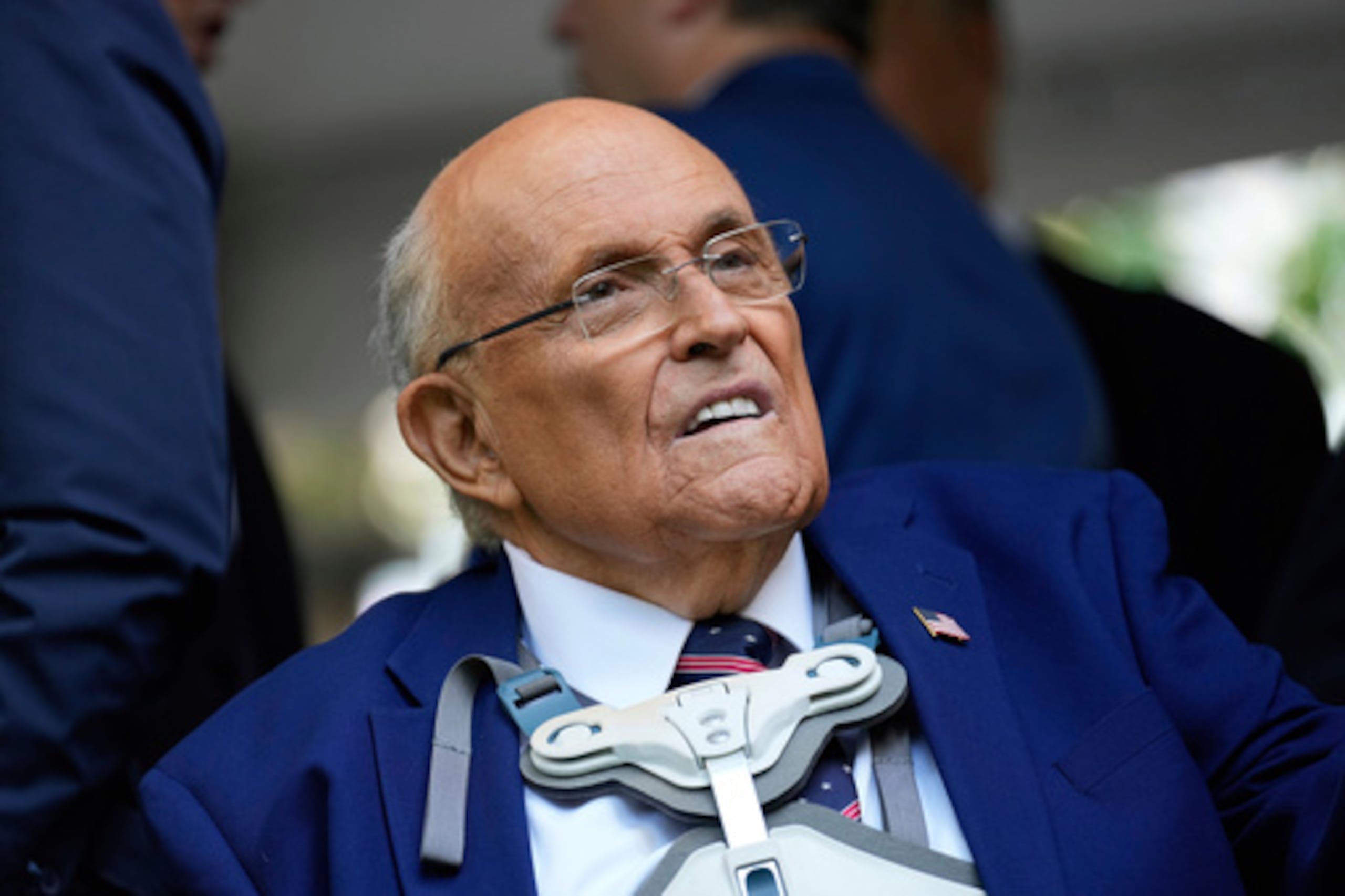 FILE - Former NYC mayor Rudy Giuliani participates in a ceremony commemorating the anniversary of the 9-11 terror attacks in New York, Thursday, Sept. 11, 2025. (AP Photo/Seth Wenig, file)