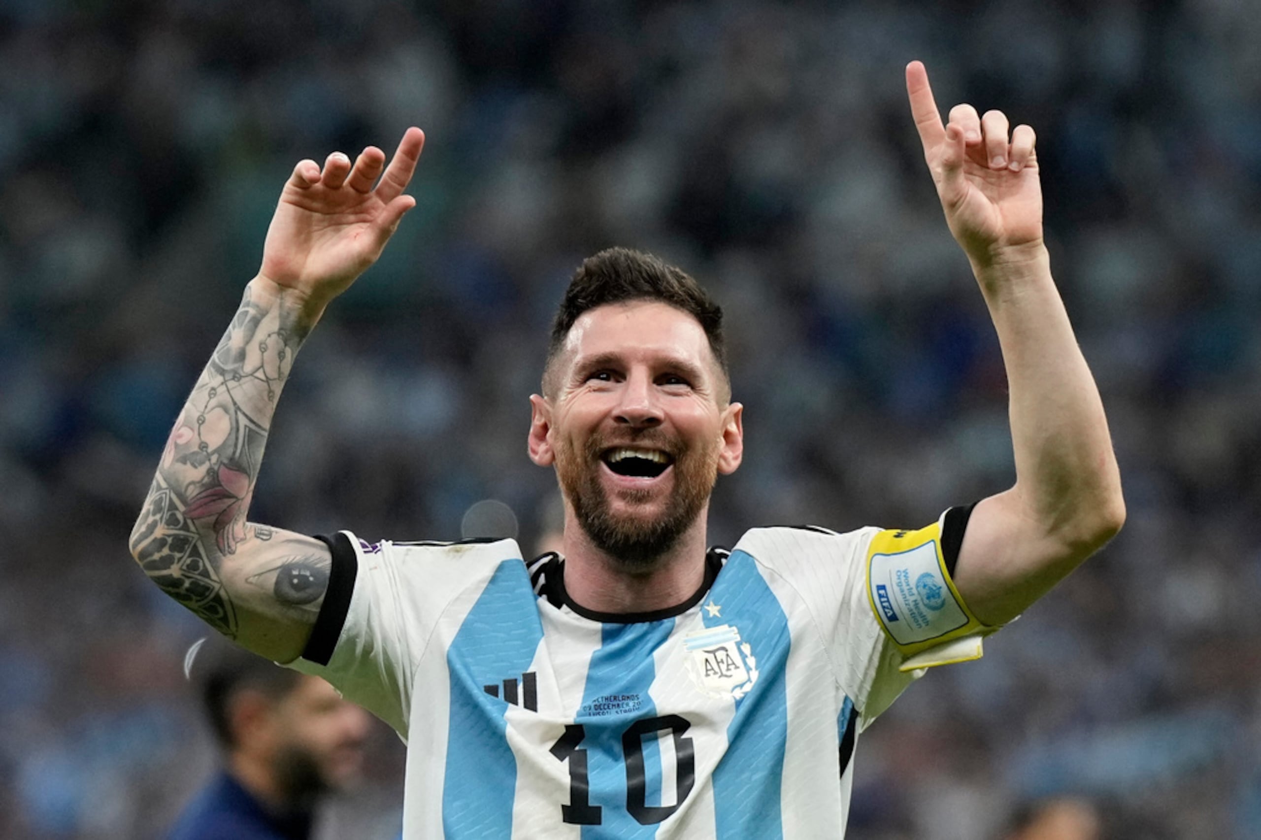 Lionel Mesi con el uniforme de la selección argentina.