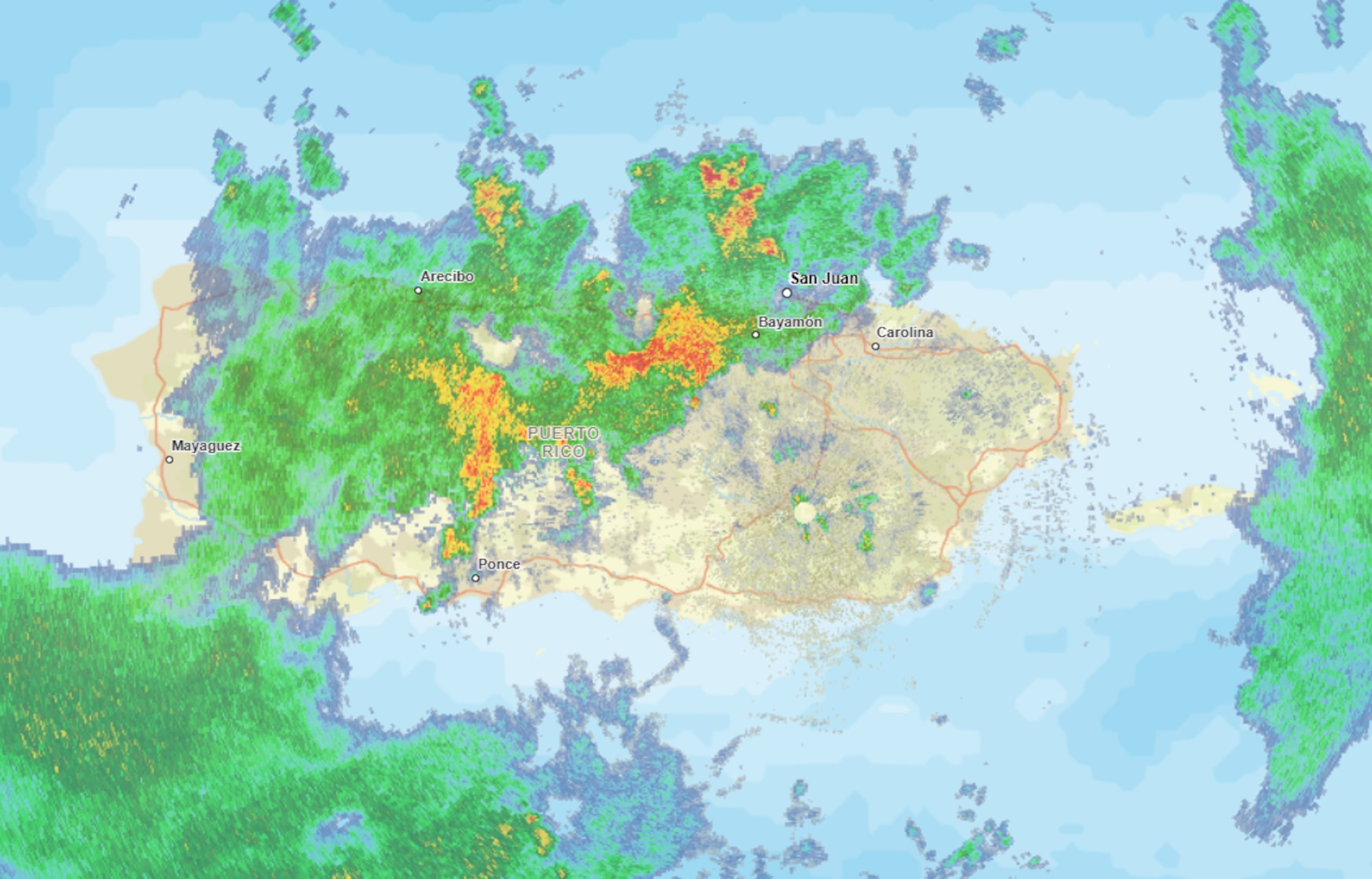Esta tarde se han desarrollado fuertes aguaceros y tronadas en la isla.