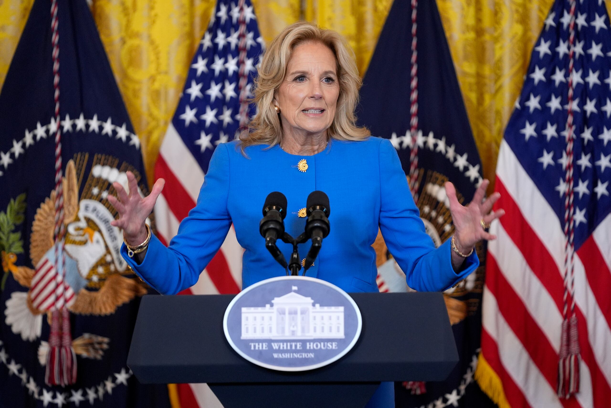 La primera dama Jill Biden en un evento en la Casa Blanca en Washington.
