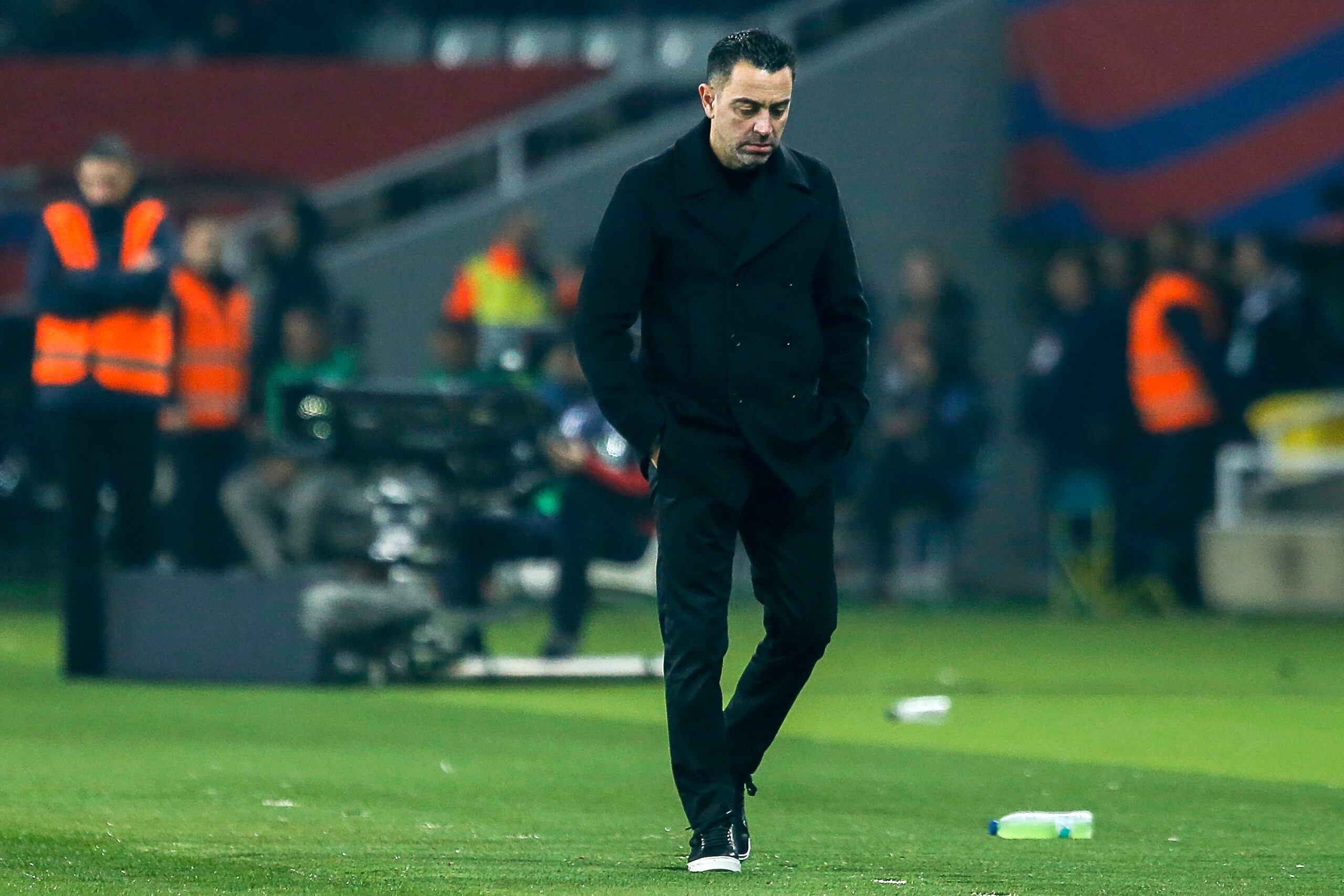 El entrenador del Barcelona Xavi Hernández durante el encuentro de la Liga española ante el Villarreal, el sábado 27 de enero de 2024.