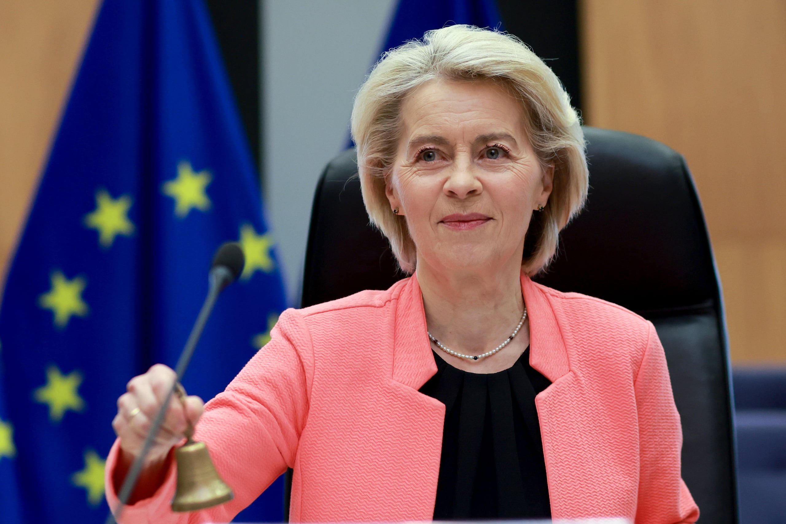 La presidenta de la Comisión Europea, Ursula von der Leyen, en una fotografía del pasado miércoles en Bruselas. EFE/ Olivier Hoslet