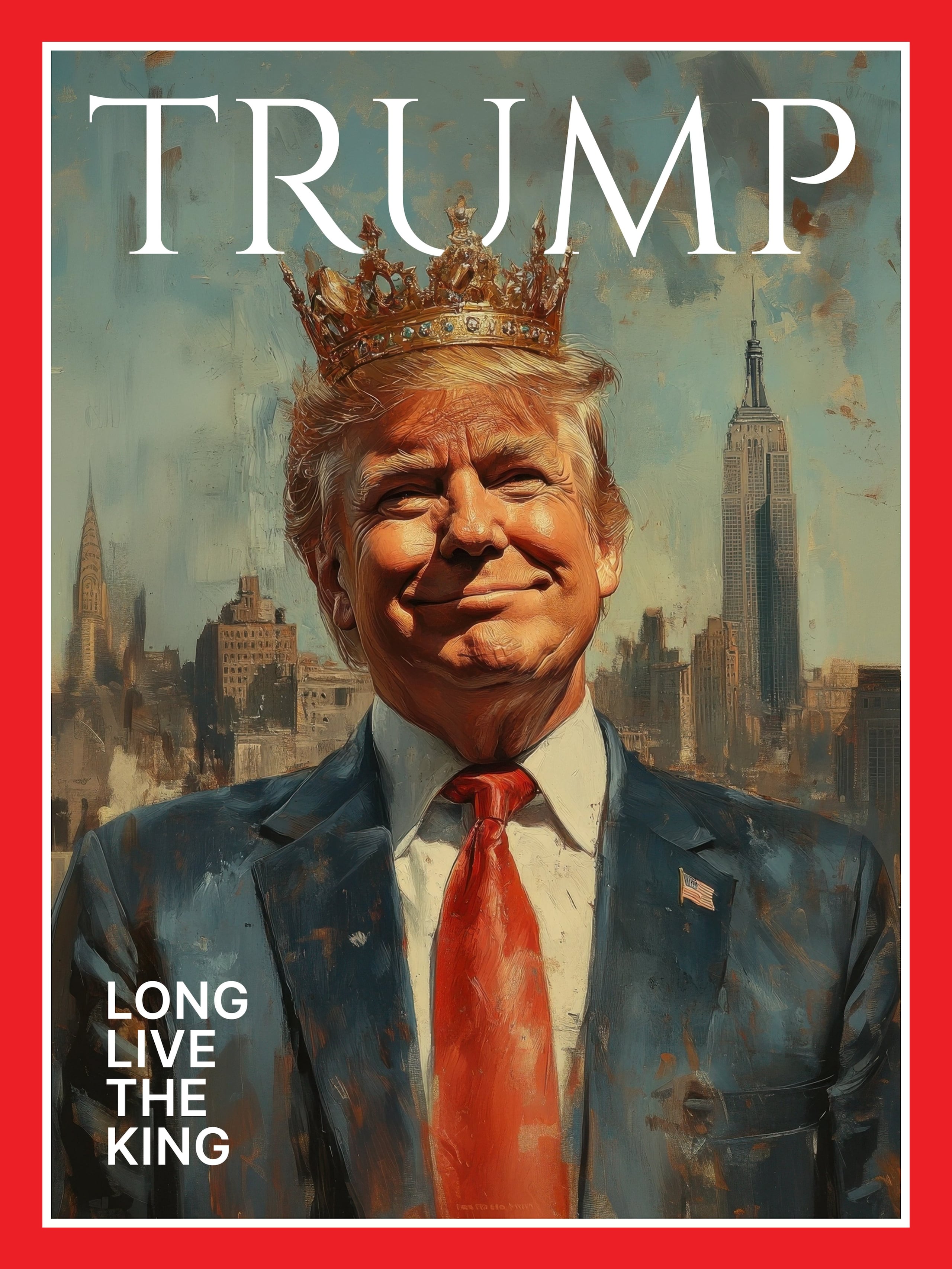 La Casa Blanca publicó en X una portada falsa de la revista Time en la que el mandatario aparece luciendo una corona y en la que se lee la frase "Larga vida al rey".