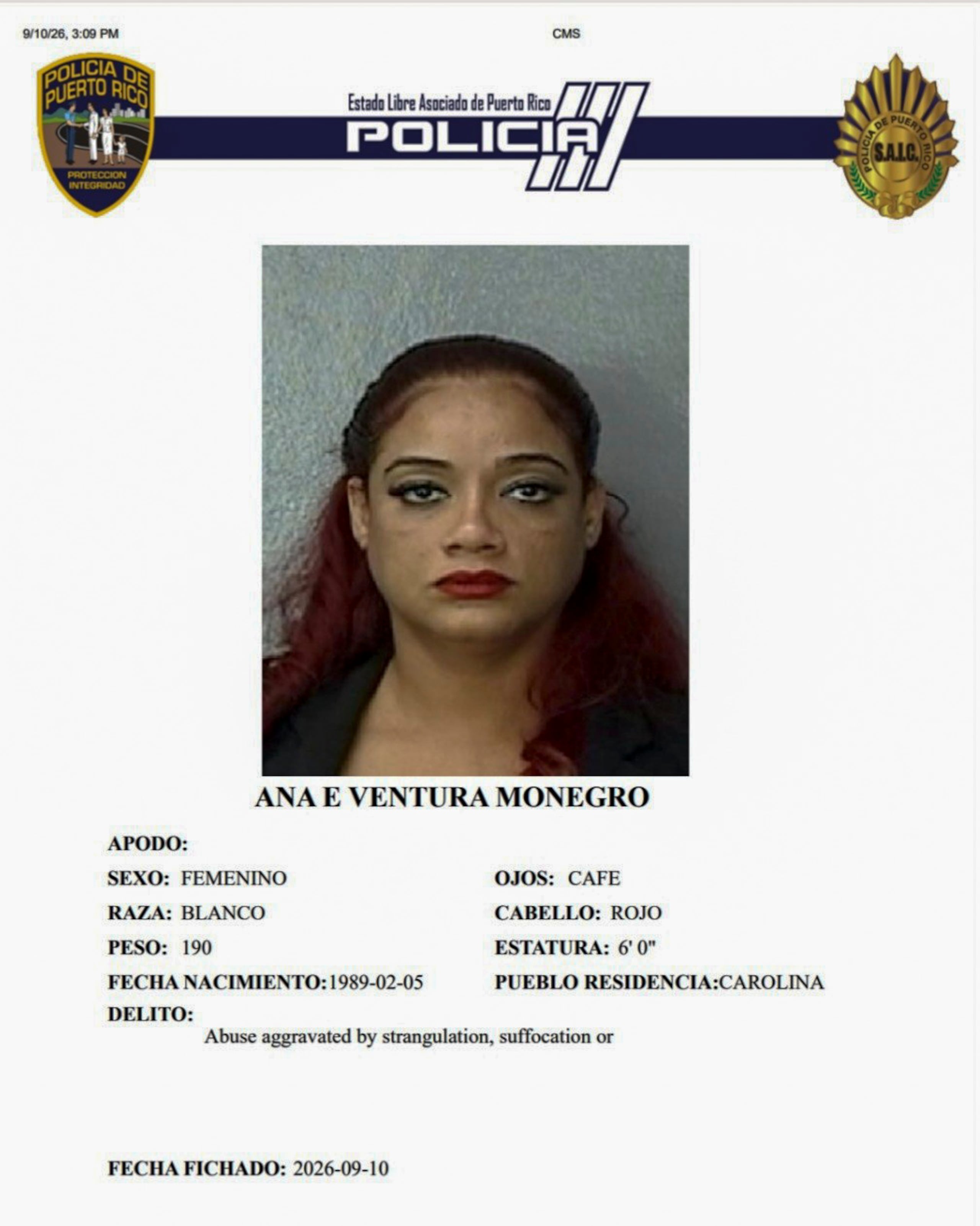 Ana E. Ventura Monegro, enfrenta un cargo de maltrato de menores.