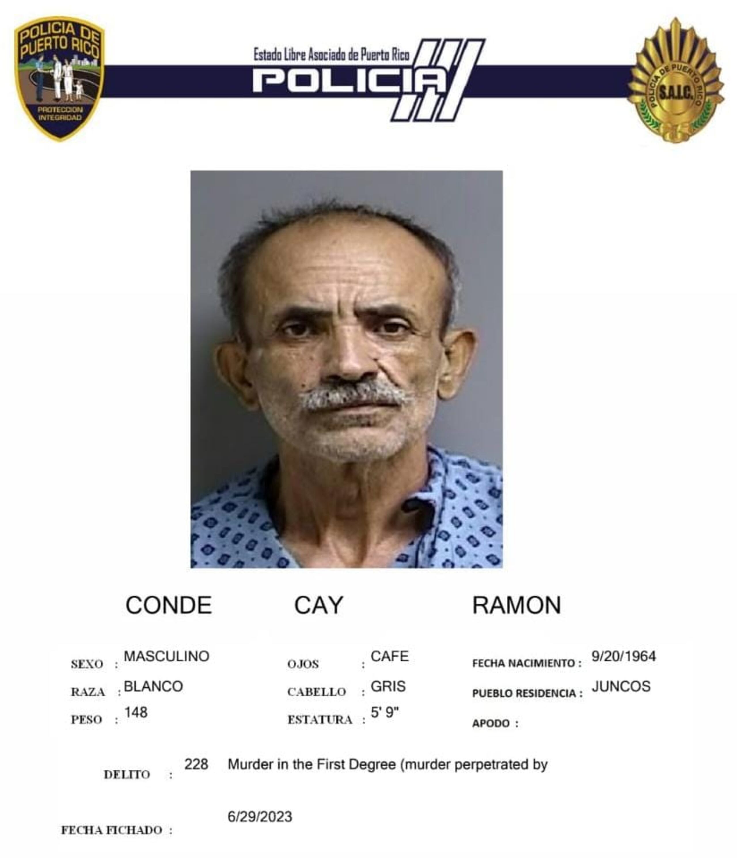 Ramón Conde Cay enfrenta cargos por tentativa de asesinato contra una pastora y un predicador en una iglesia de Juncos.