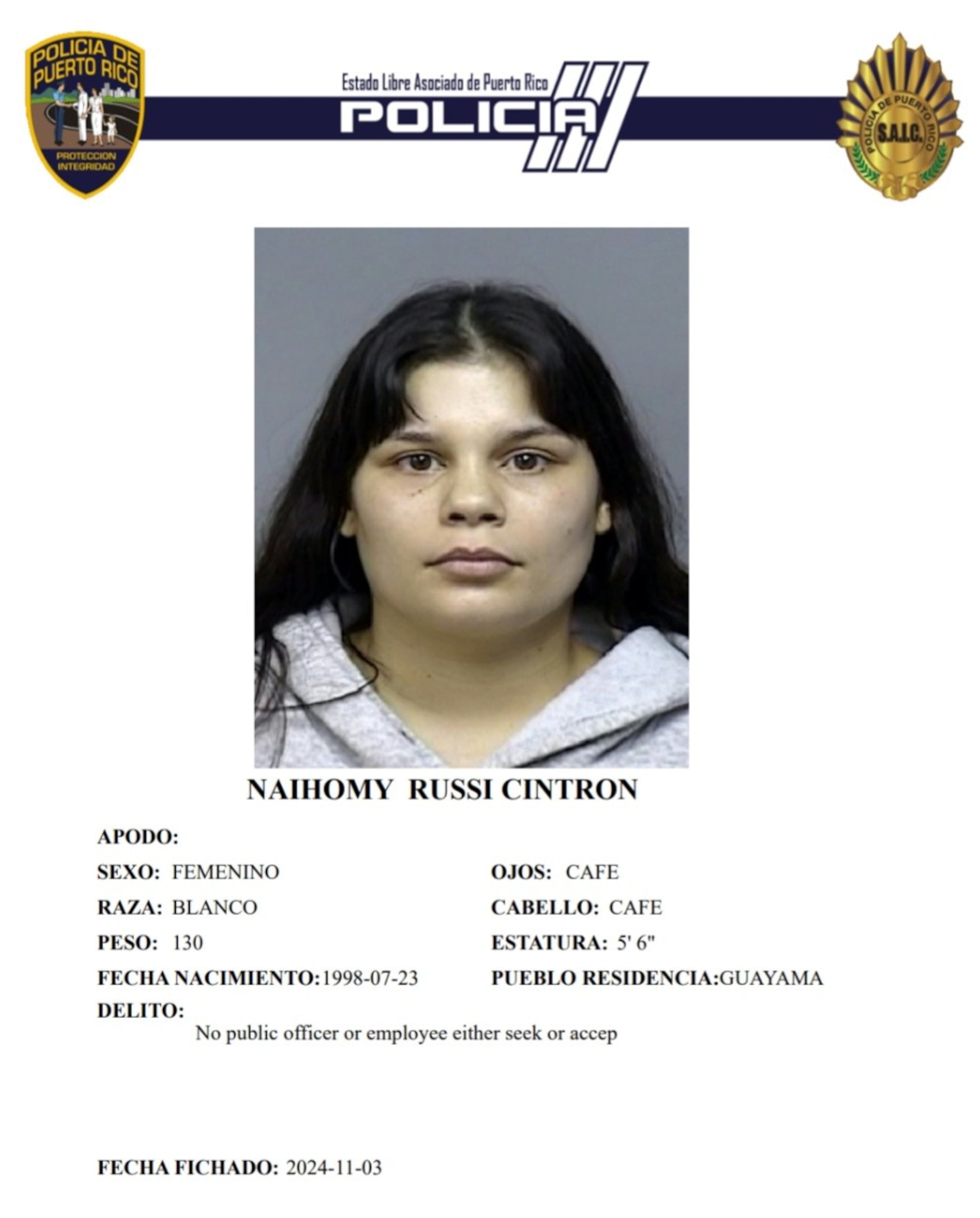 Naihomy Russi Cintrón, fue asesinada a balazos en la urbanización Jardines de Guamaní, en Guayama.