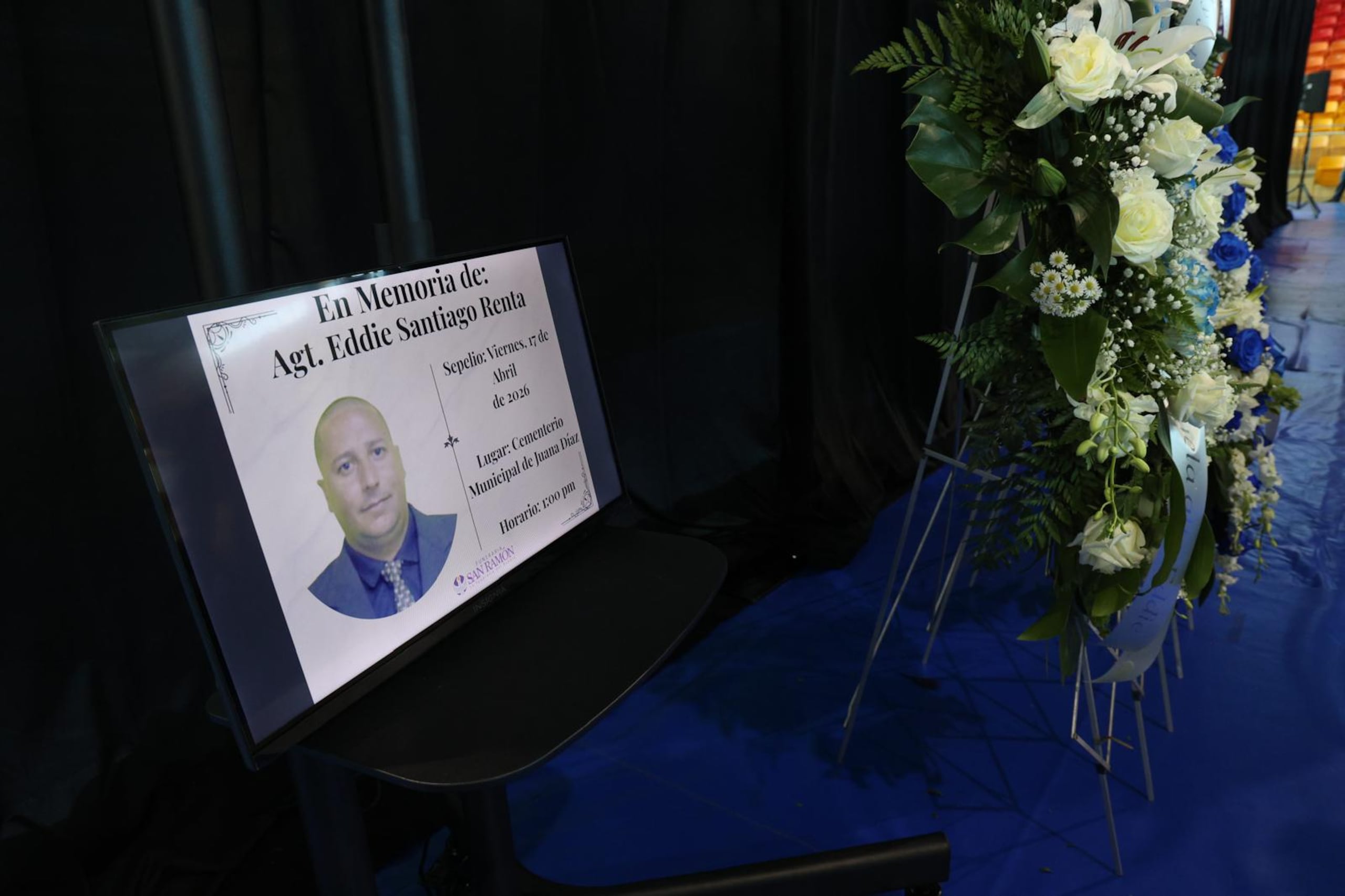Actos fúnebres del agente Eddie Santiago Rentas.