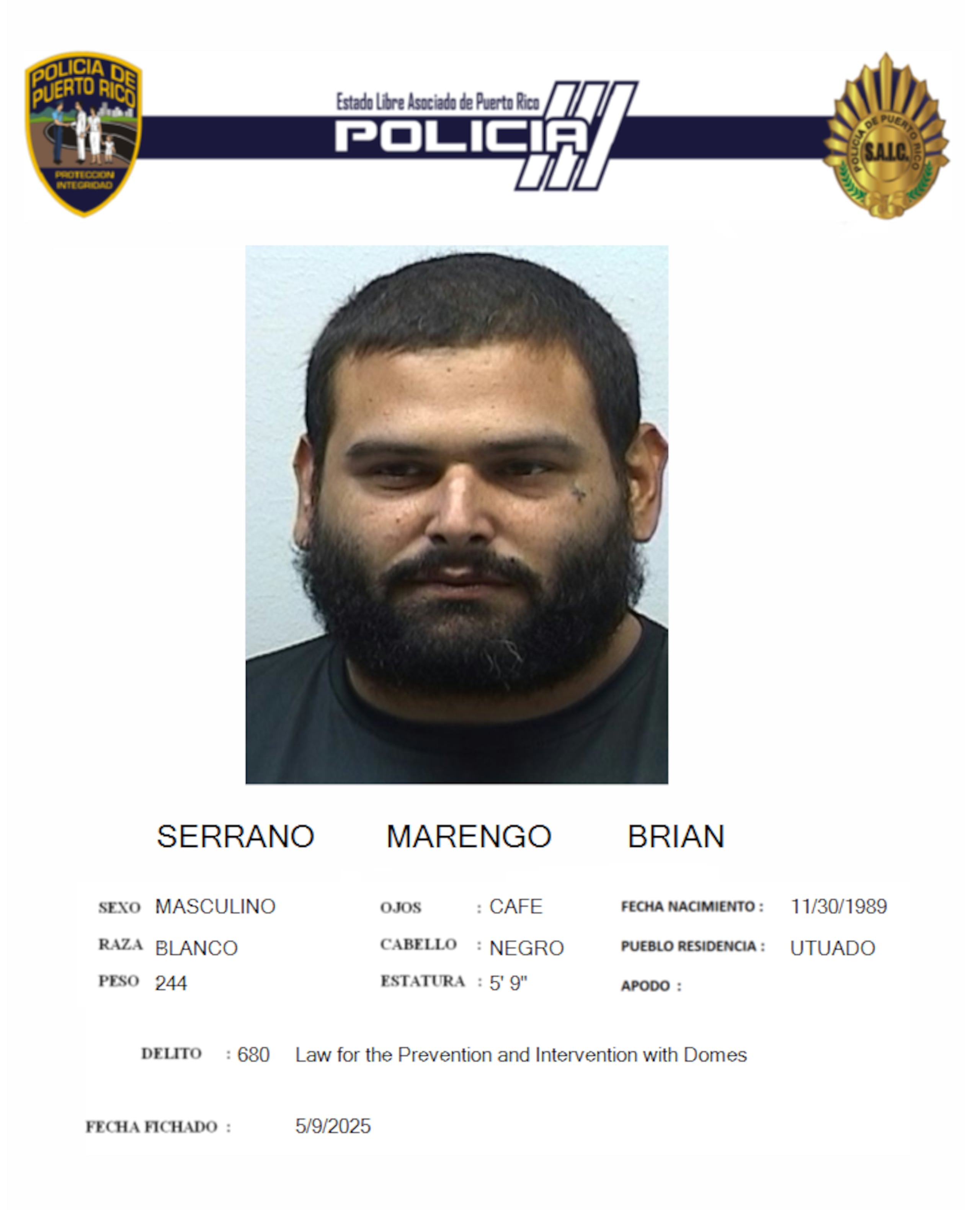 Fue arrestado en la comandancia.