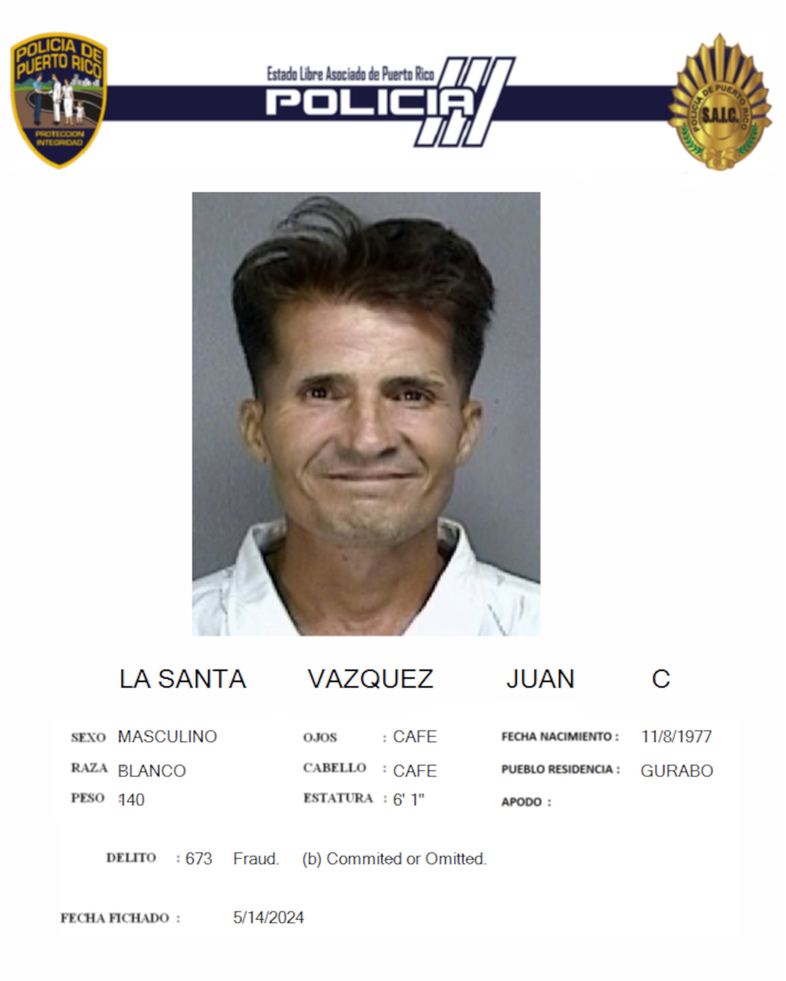 Juan Carlos La Santa Vázquez enfrenta cargos por fraude y tentativa de apropiación ilegal.