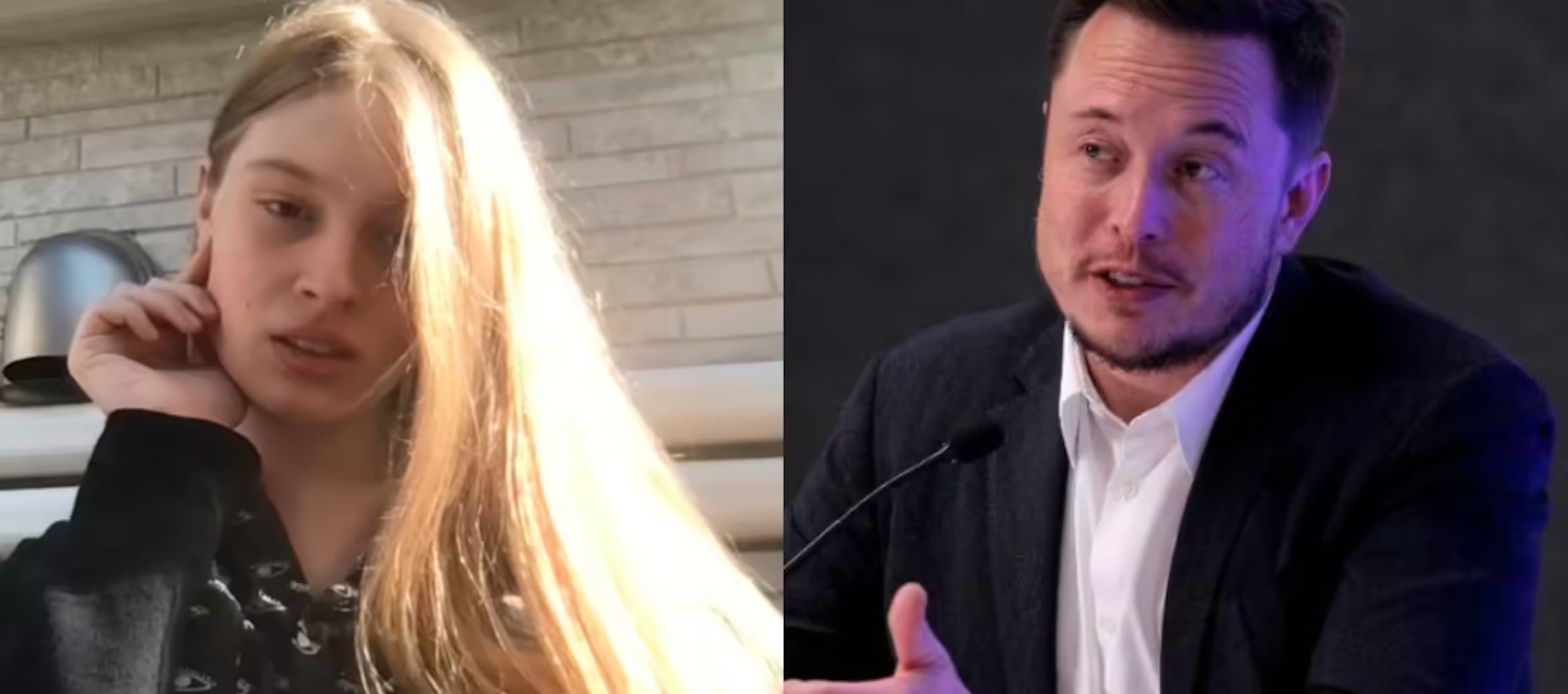 Vivian Wilson y su padre Elon Musk.