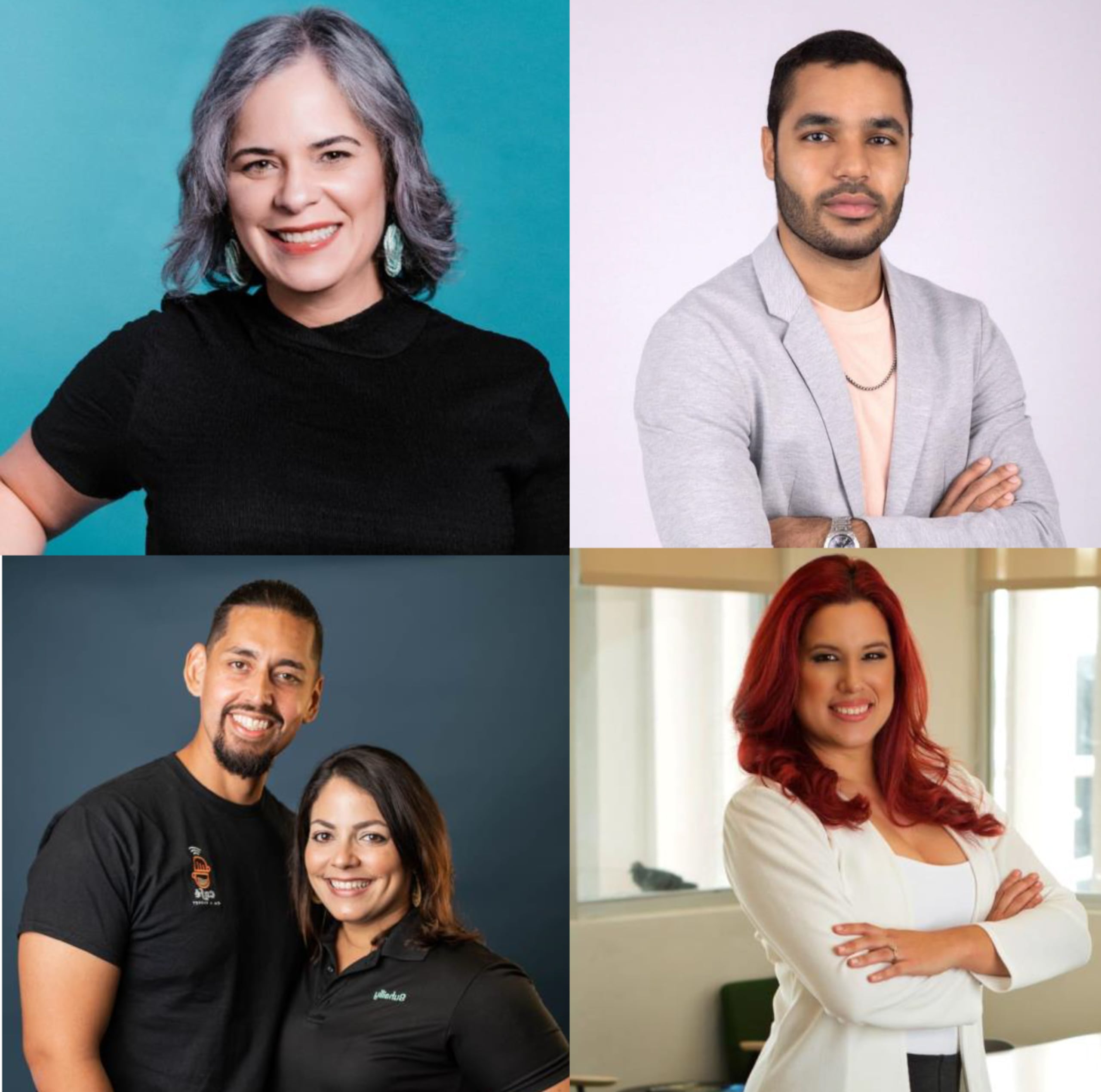 De izquierda a derecha, arriba, María Colón y Kevin Gabriel Rodríguez Hernández. En la parte inferior de la foto, Suhaily Matos y Manuel Vidal, y Myrna Vázquez.