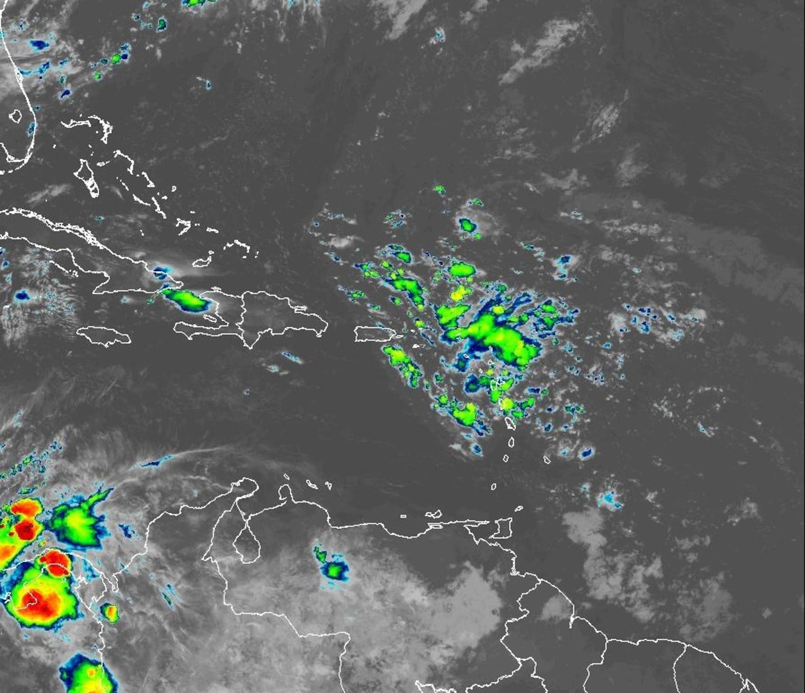 Imagen de satélite de la onda tropical en la mañana del 31 de julio de 2024.