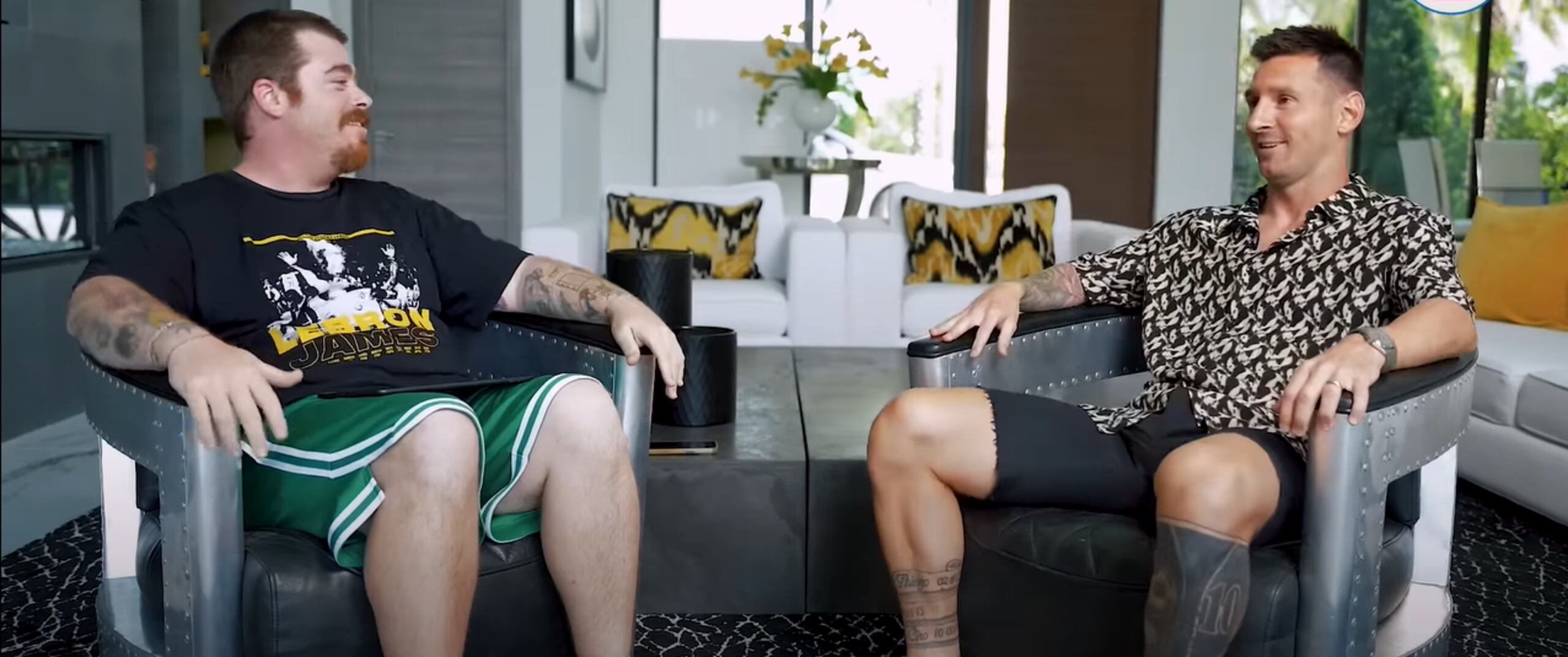 La entrevista se llevó a cabo en la casa que Lionel Messi tiene en Florida.