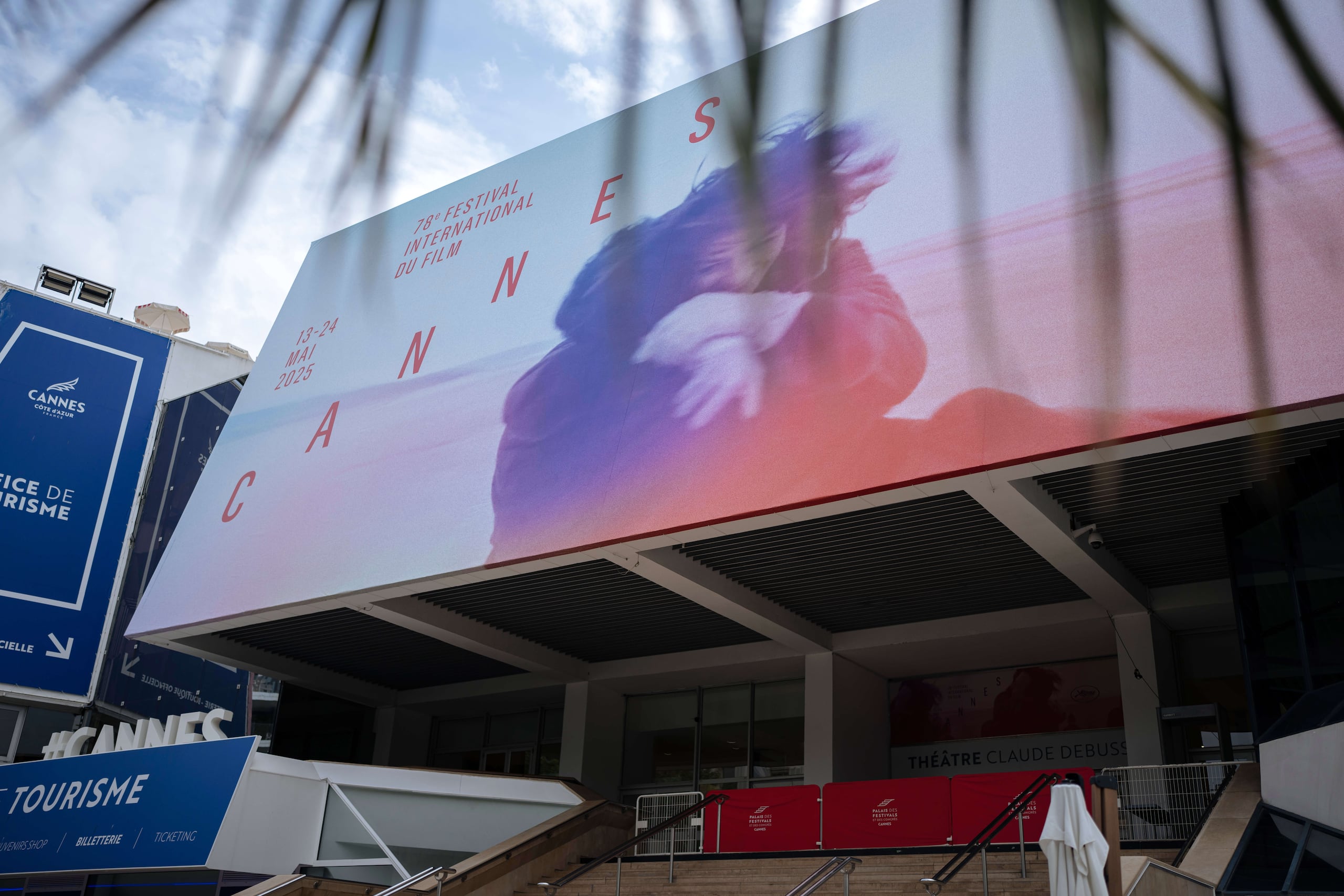 The Palais des festivals ahead of the 78th international film festival in Cannes, southern France, Sunday, May 11, 2025. The Cannes film festival runs from May 13 until May 24, 2025. (AP Photo/Lewis Joly)