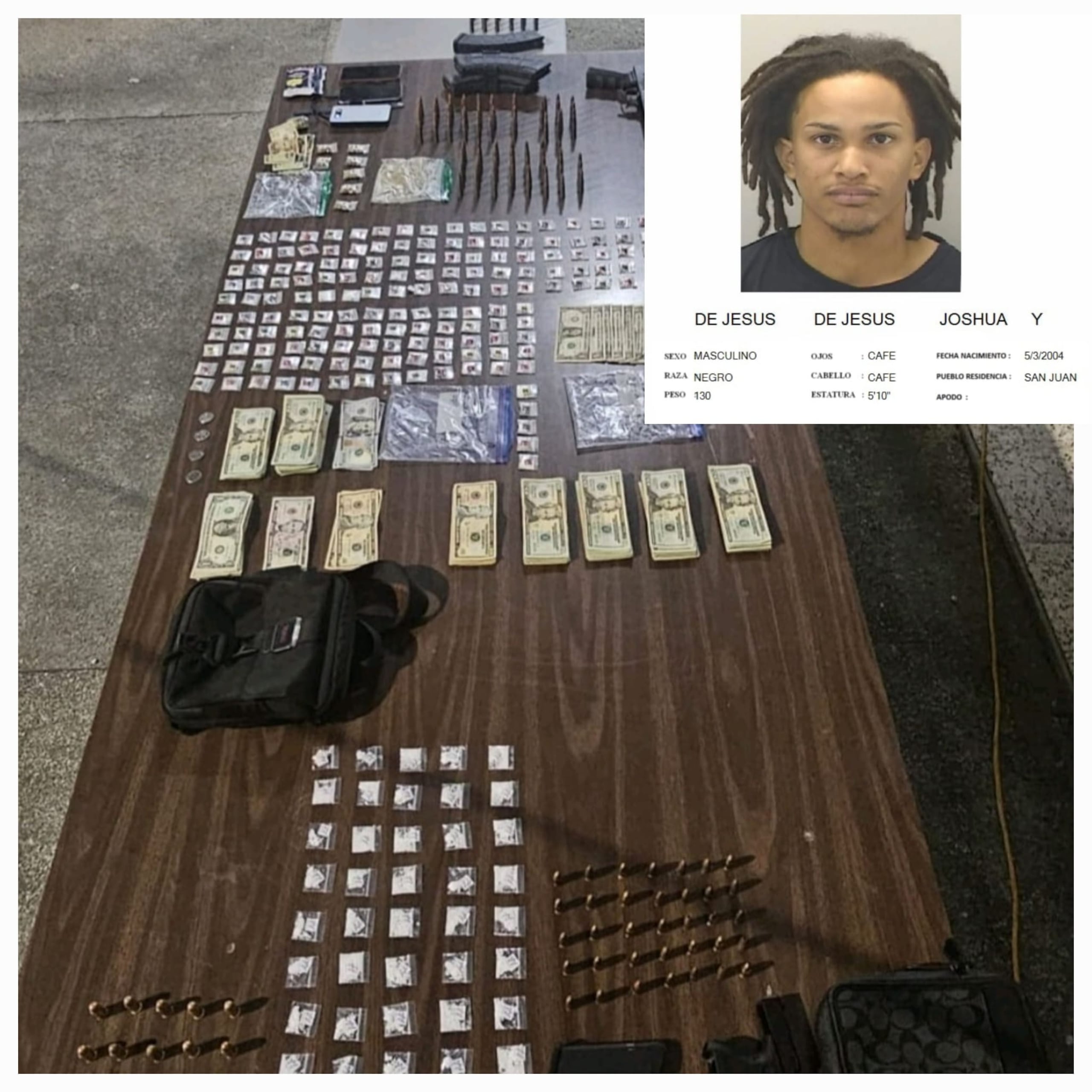 La DEA tomó jurisdicción de Joshua Y De Jesús De Jesús, tras un allanamiento en el que se le ocupó un rifle y drogas en una residencia de la Barriada Figueroa, en Santurce.