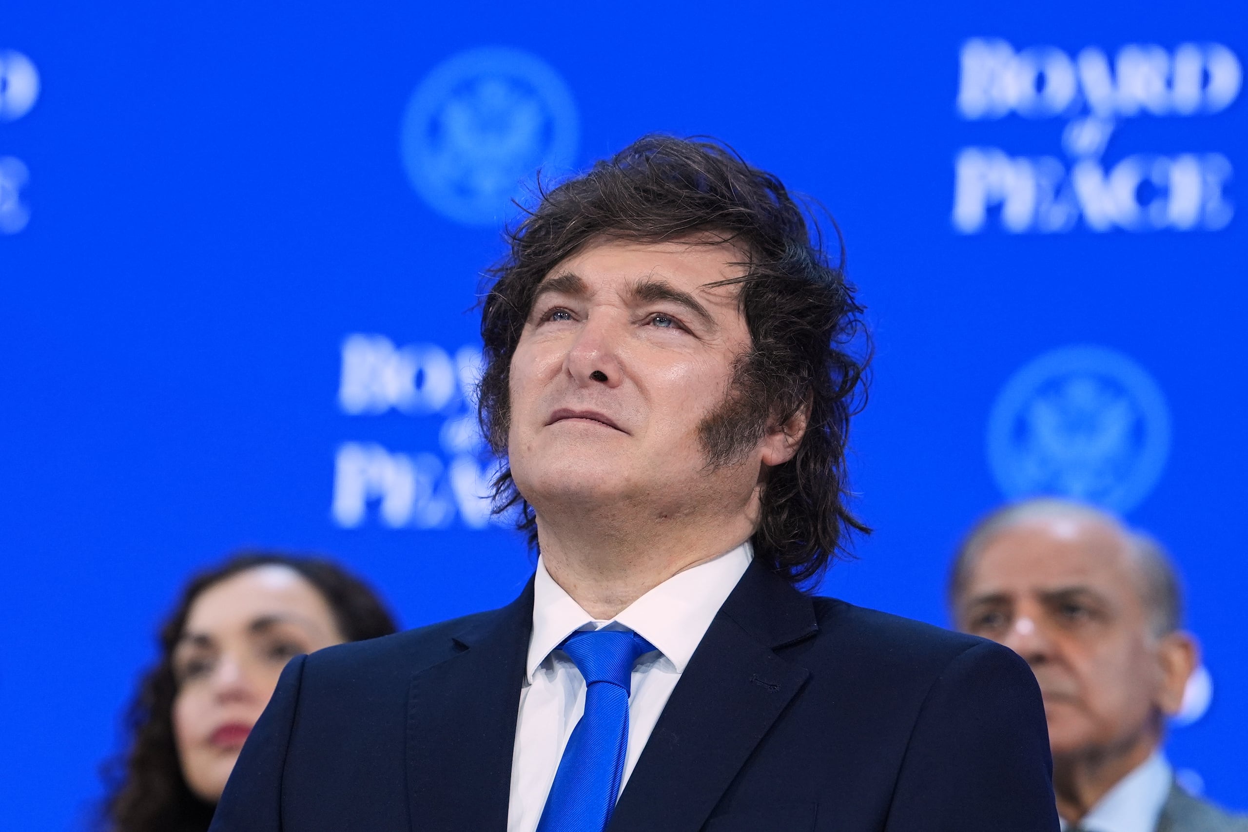 El presidente de Argentina Javier Milei durante la reunión anual del Foro Económico Mundial, el jueves 22 de enero de 2026, en Davos, Suiza.