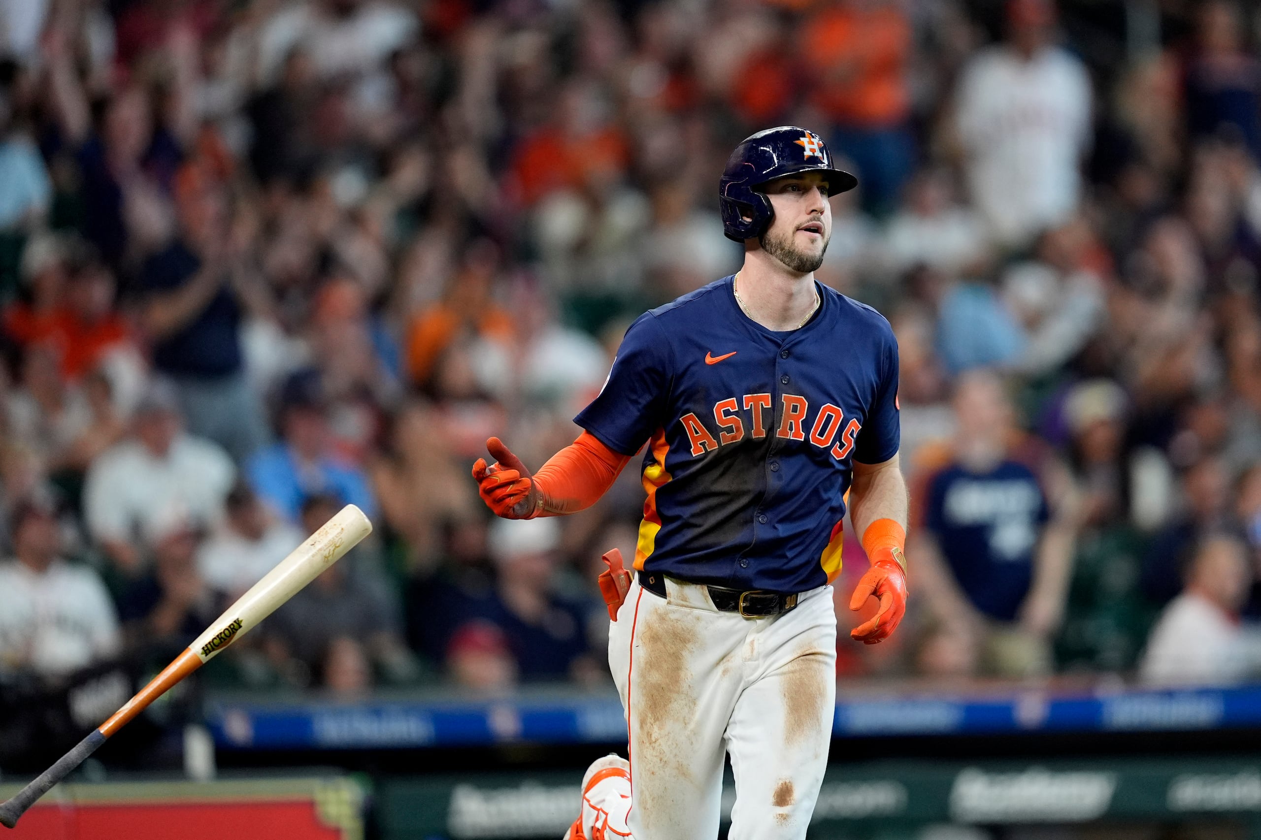 Kyle Tucker en uniforme de los Astros de Houston.