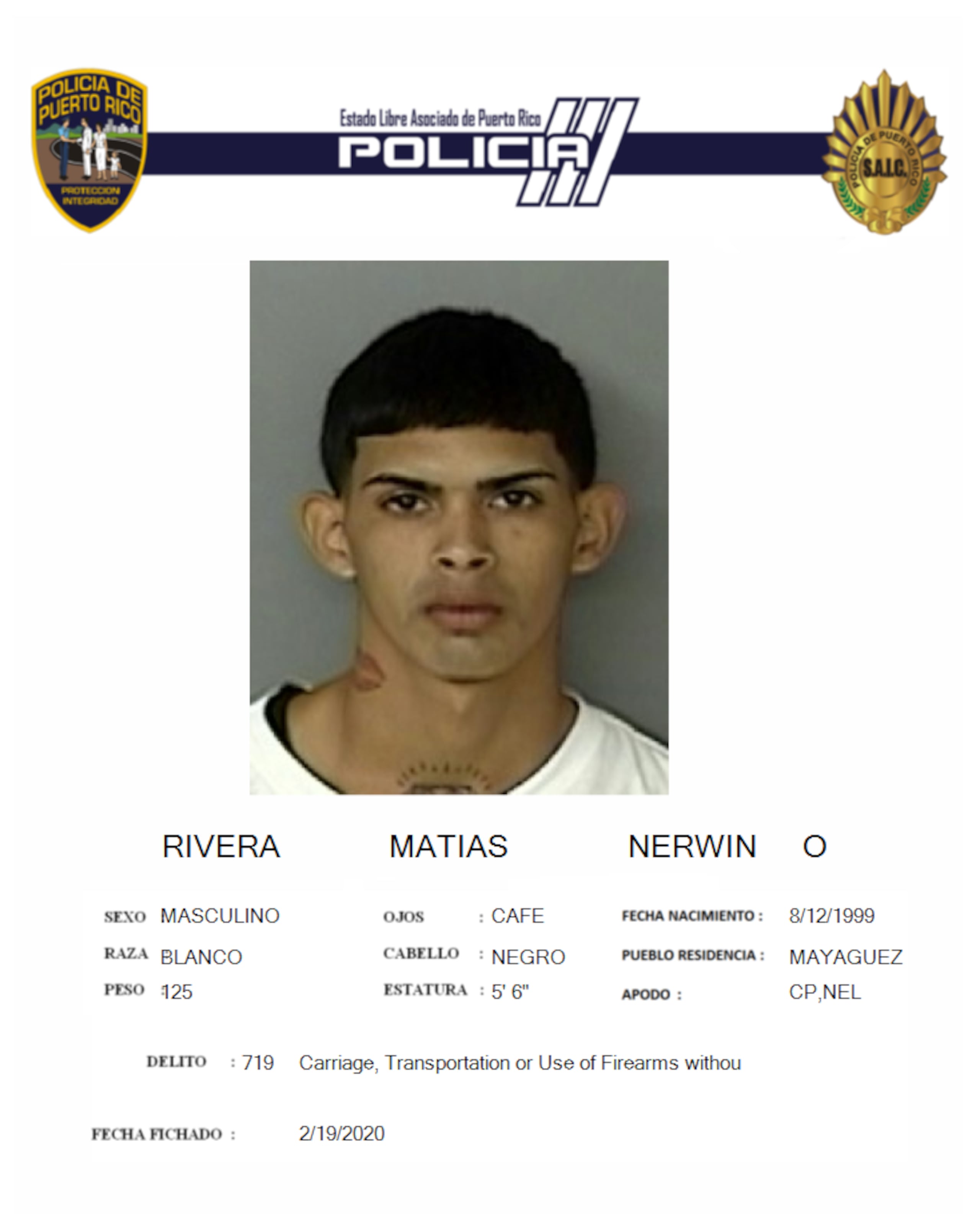 Nerwin O. Rivera Matías fue asesinado mientras transitaba en una motora en Mayagüez.