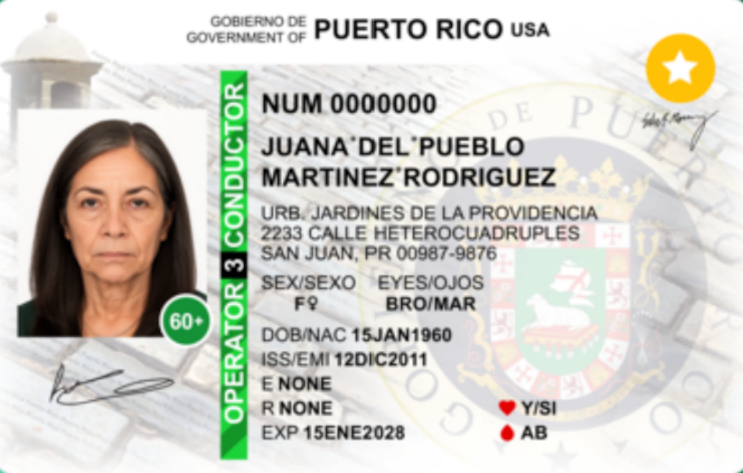 ID para las personas de 60 años o más.