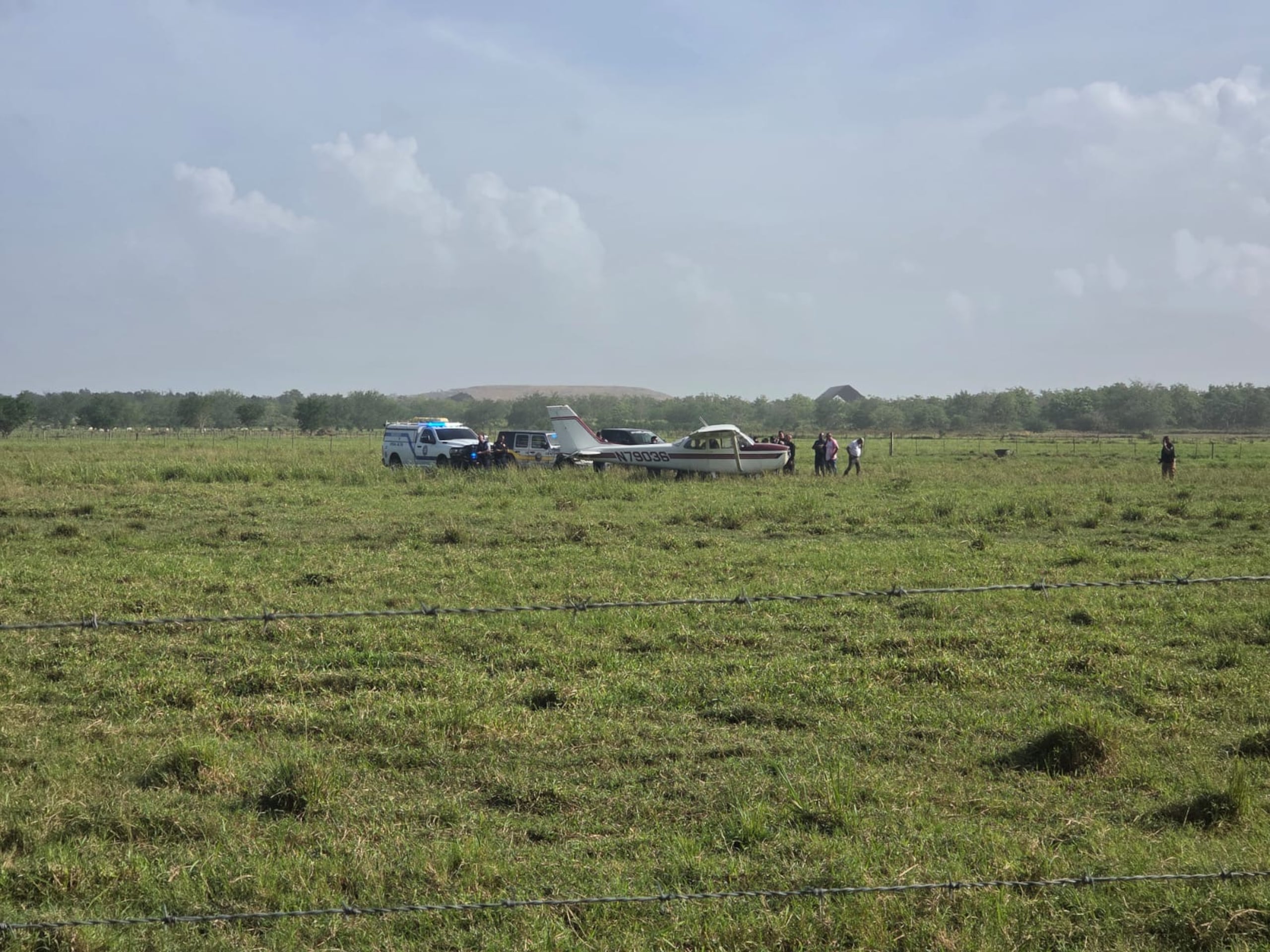Las autoridades informaron que no se reportaron heridos tras el aterrizaje forzozo de una aviolenta en una finca en Vega Baja.