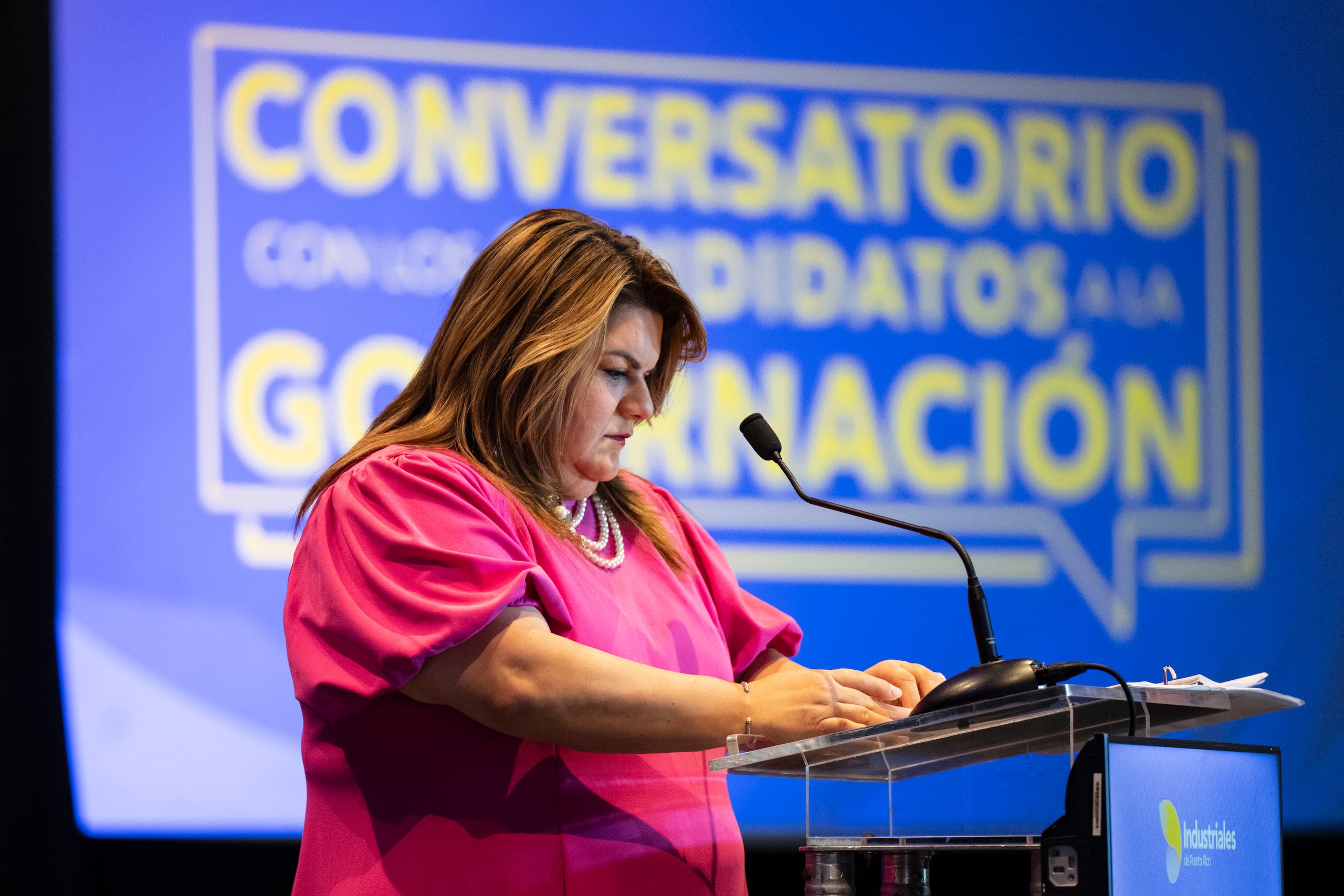 En la foto, la candidata a la gobernación por el Partido Nuevo Progresista (PNP) Jennifer González.
FOTO POR: Carlos Rivera Giusti/GFR Media.