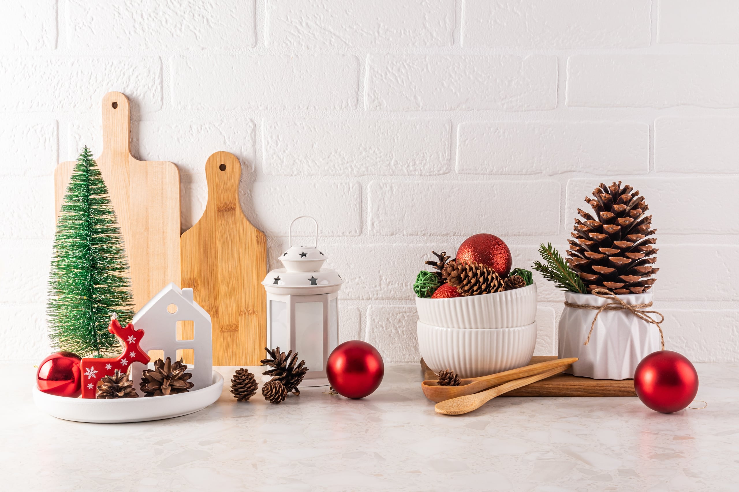 Decoración navideña en la cocina