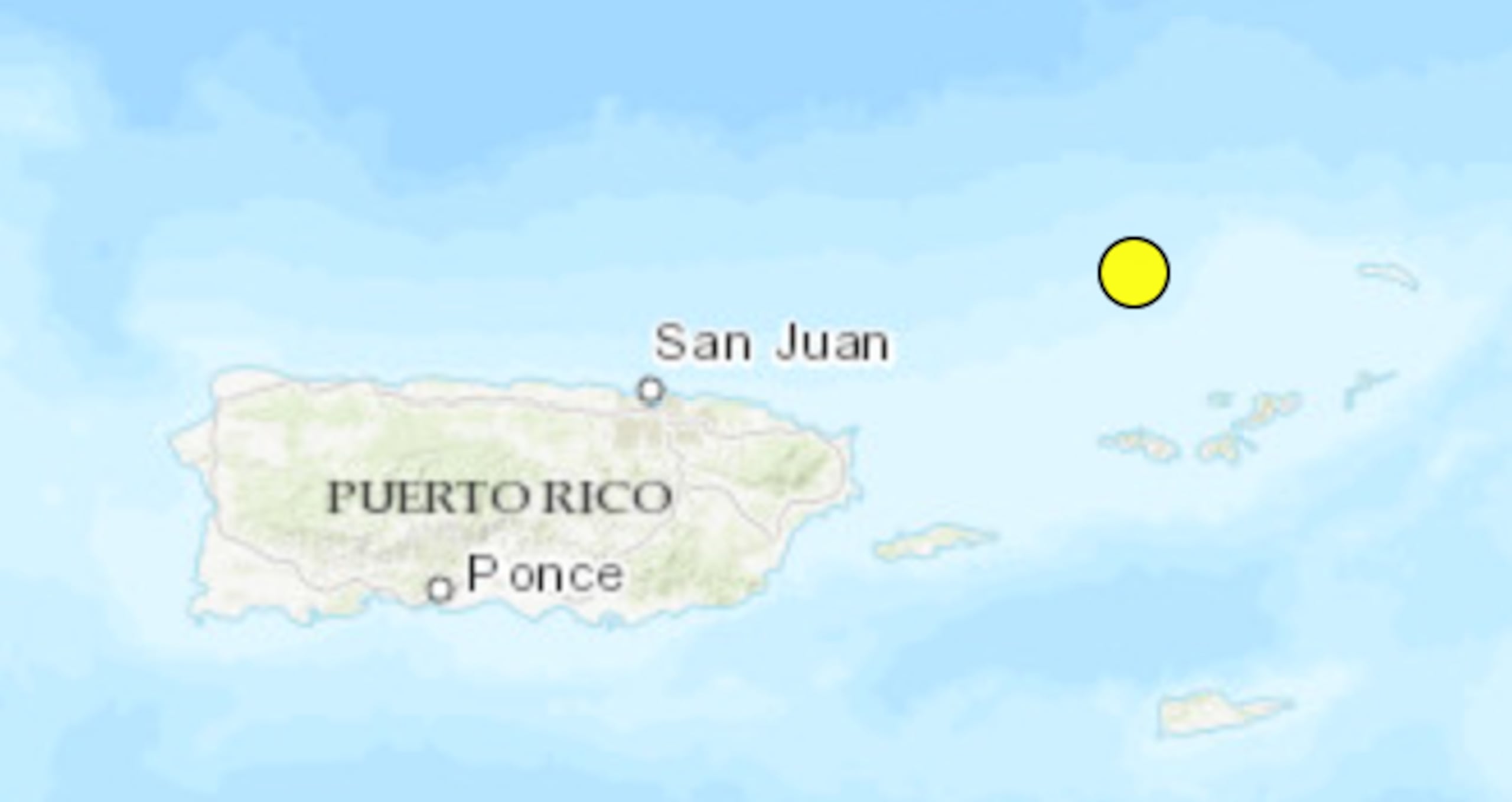 La marca amarilla muestra el lugar donde registró el temblor en la tarde de este sábado.