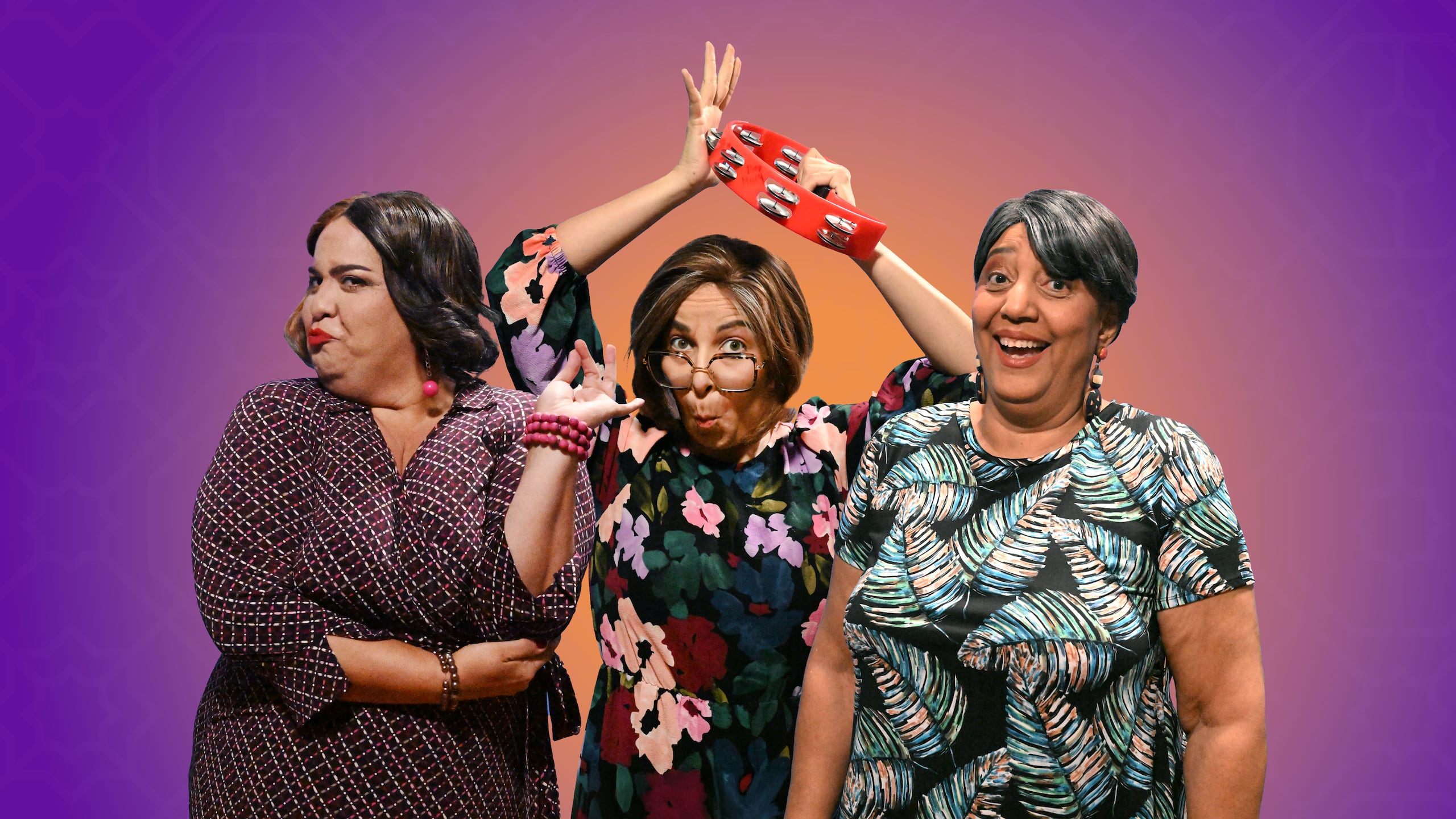 Natali Droz, Yadilyz Barbosa y Aidita Encarnación forman parte del elenco en “Bendito banquete”.