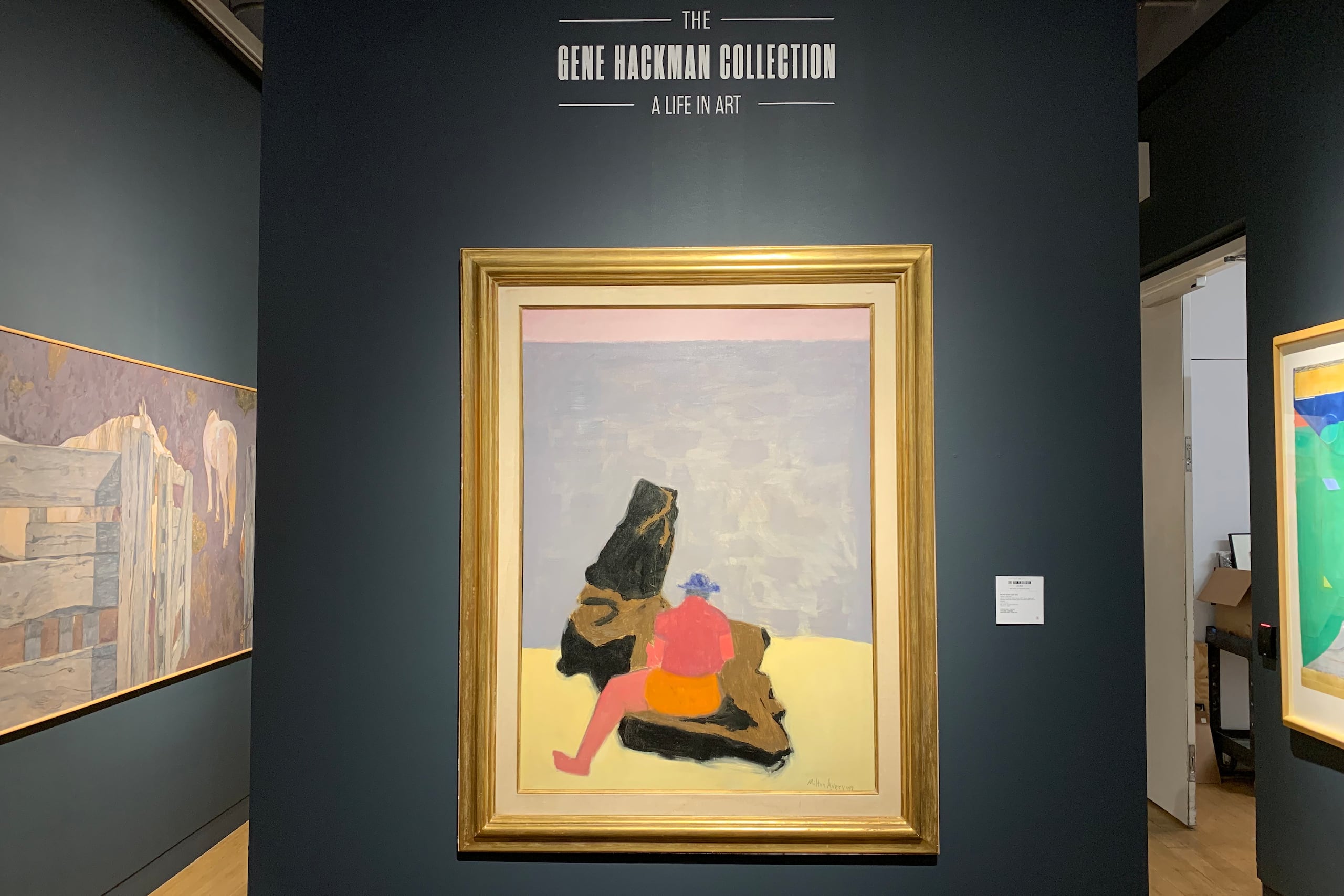 Fotografía de archivo de la obra 'Figure on the Jetty' (1957) del pintor modernista estadounidense Milton Avery, exhibida en la sala de la colección personal del actor Gene Hackman, en la casa de subastas Bonhams, en Nueva York (EEUU). EFE/ Jan Téllez Asensio