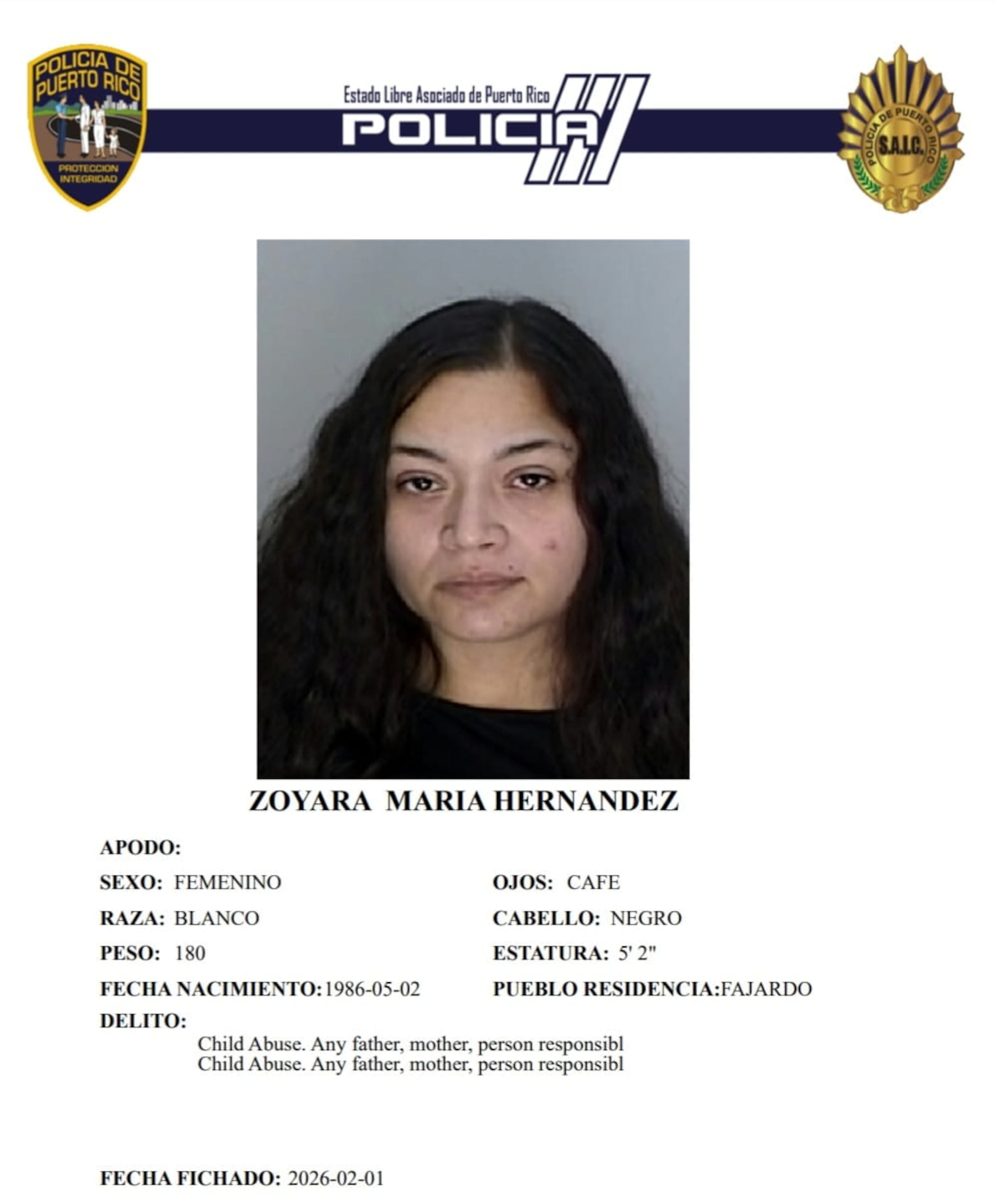 Zoyara María Hernández enfrenta cargos por maltrato de menores.