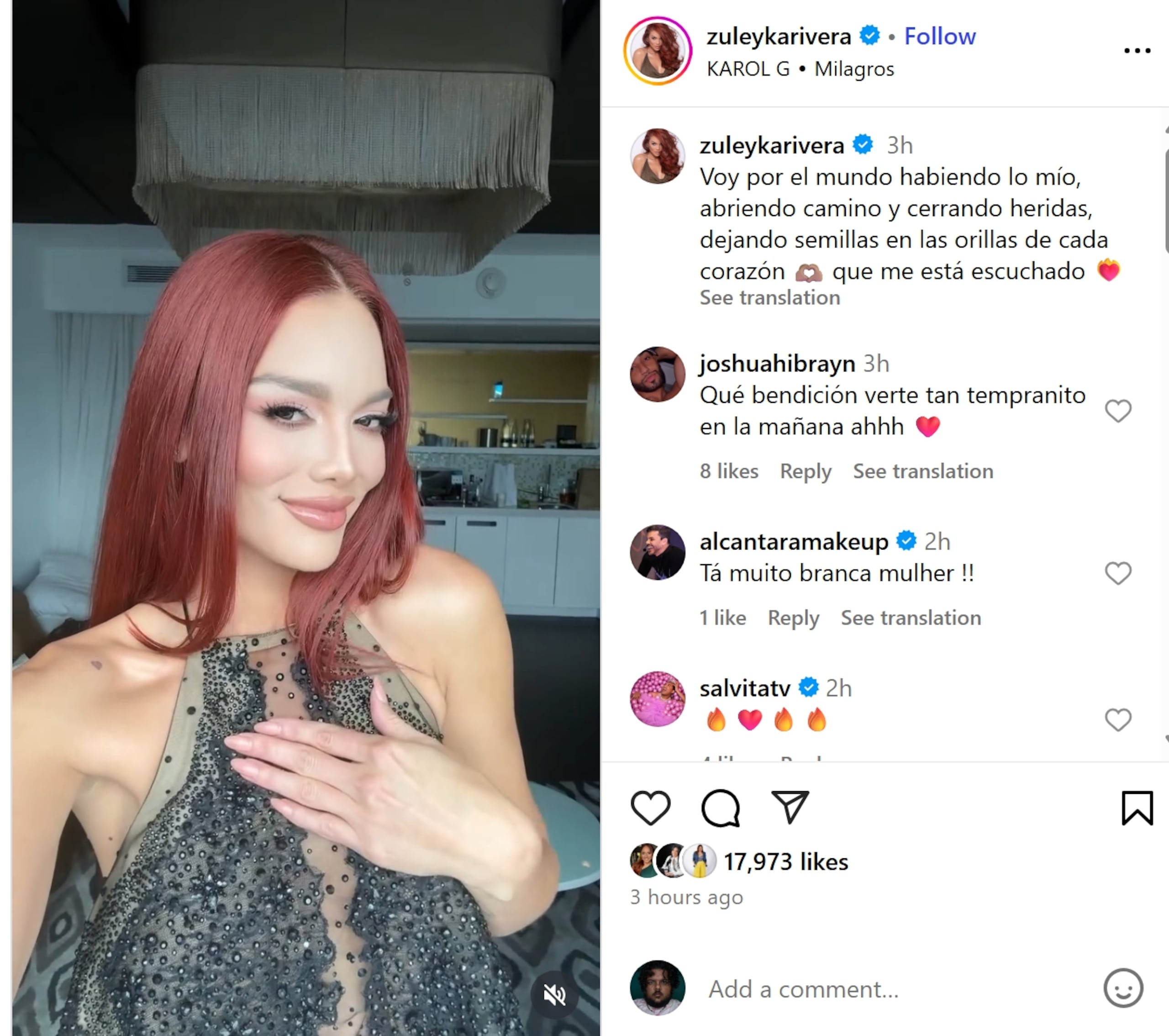 La boricua compartió el video desde su cuenta oficial de Instagram.