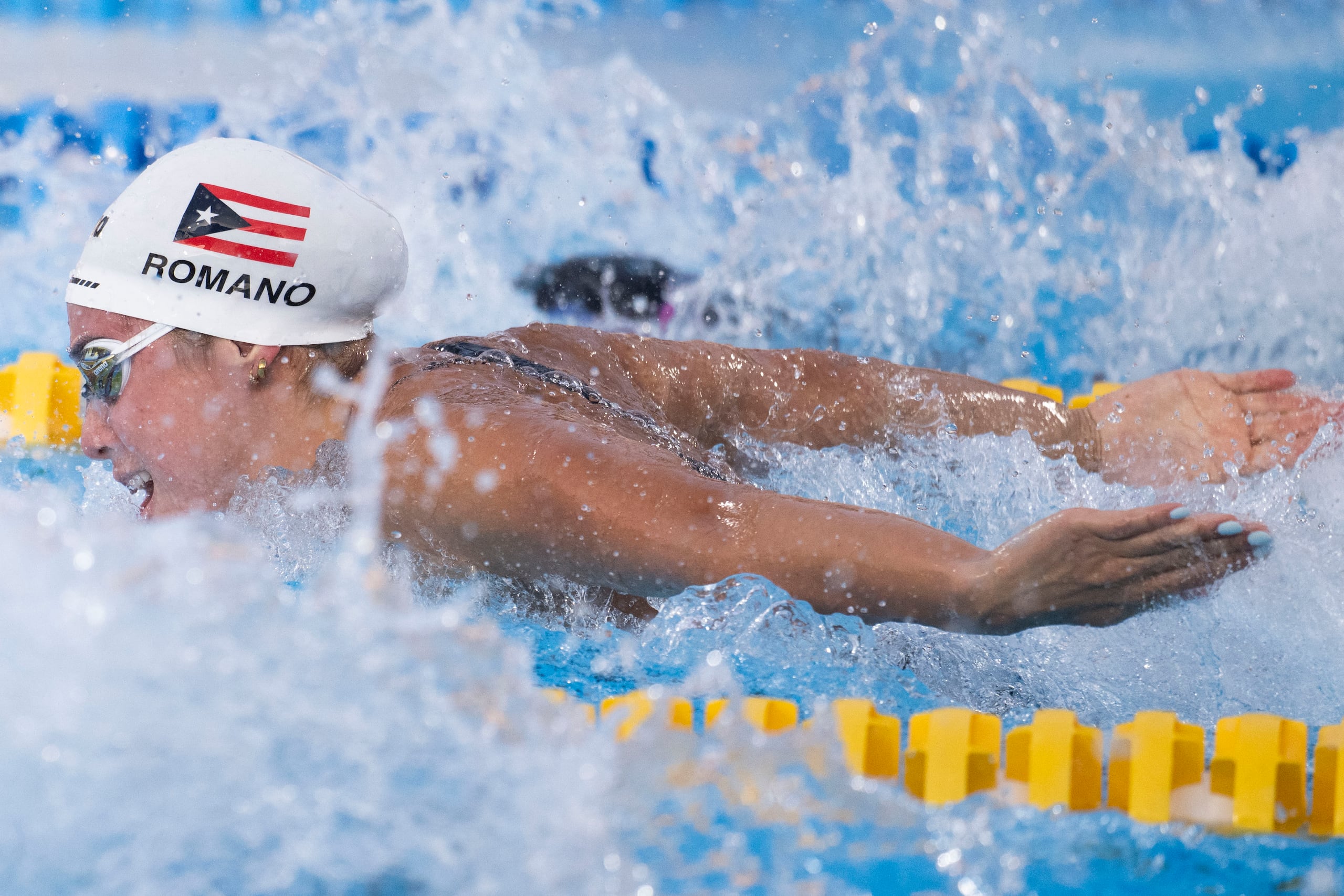 Kristen Romano en los 100 metros mariposa de los Juegos Centroamericanos y del Caribe Santo Domingo 2026.