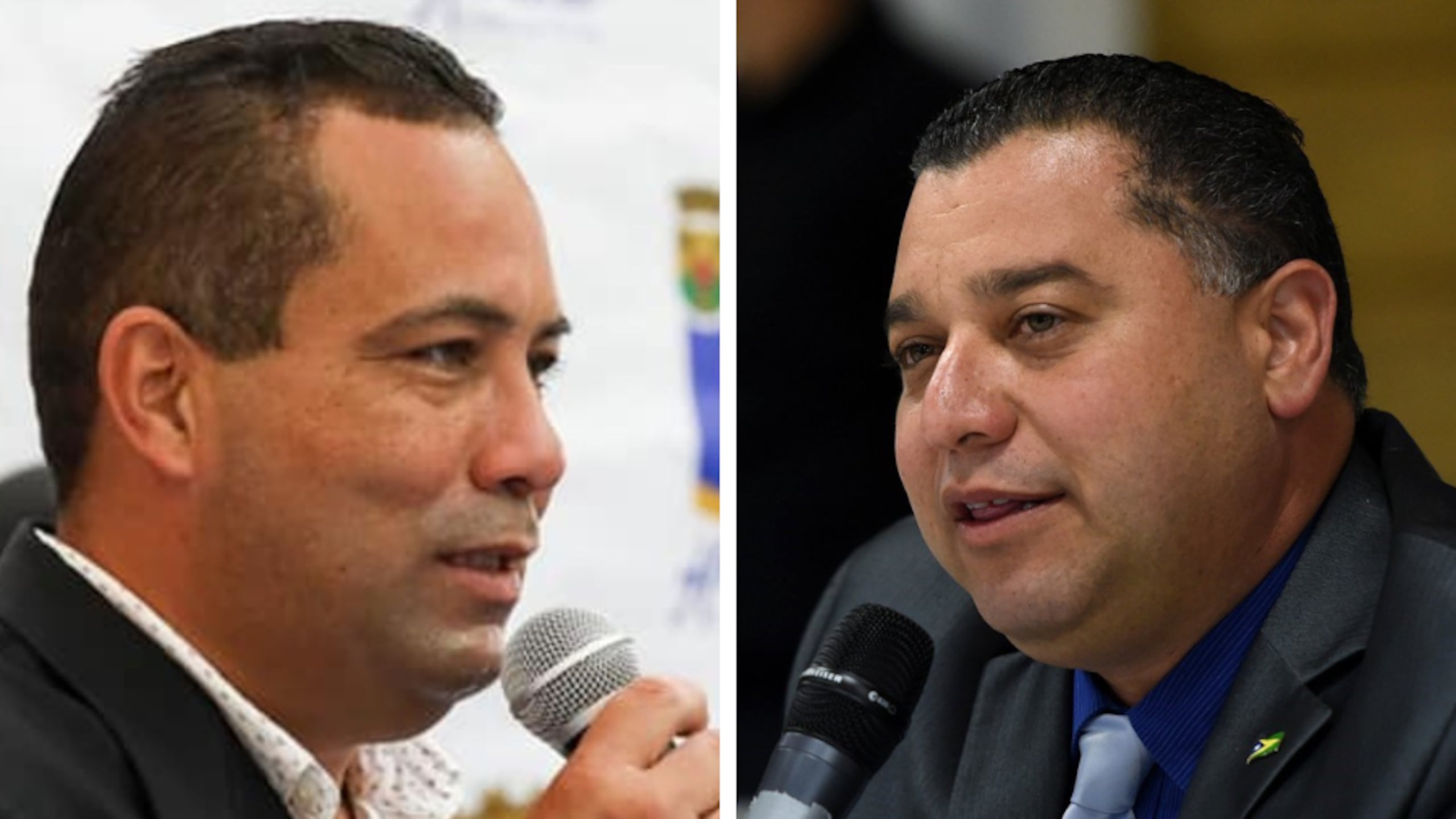 Los exalcaldes de Humacao, Reinaldo Vargas (izq.) y Aguas Buenas, Javier García. (Archivo / GFR Media)