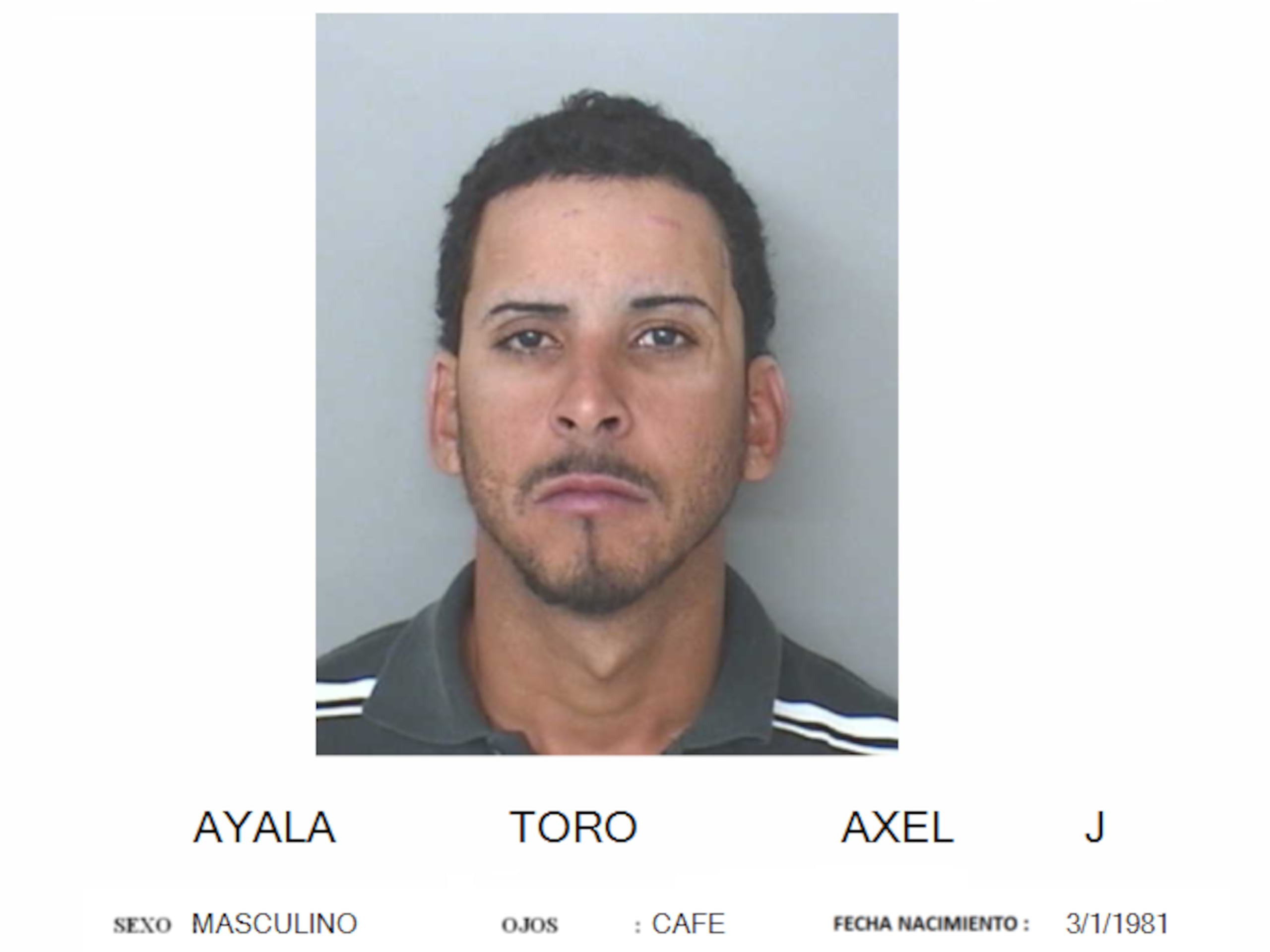 Se advirtió que Axel Ayala Toro es sumamente peligroso.