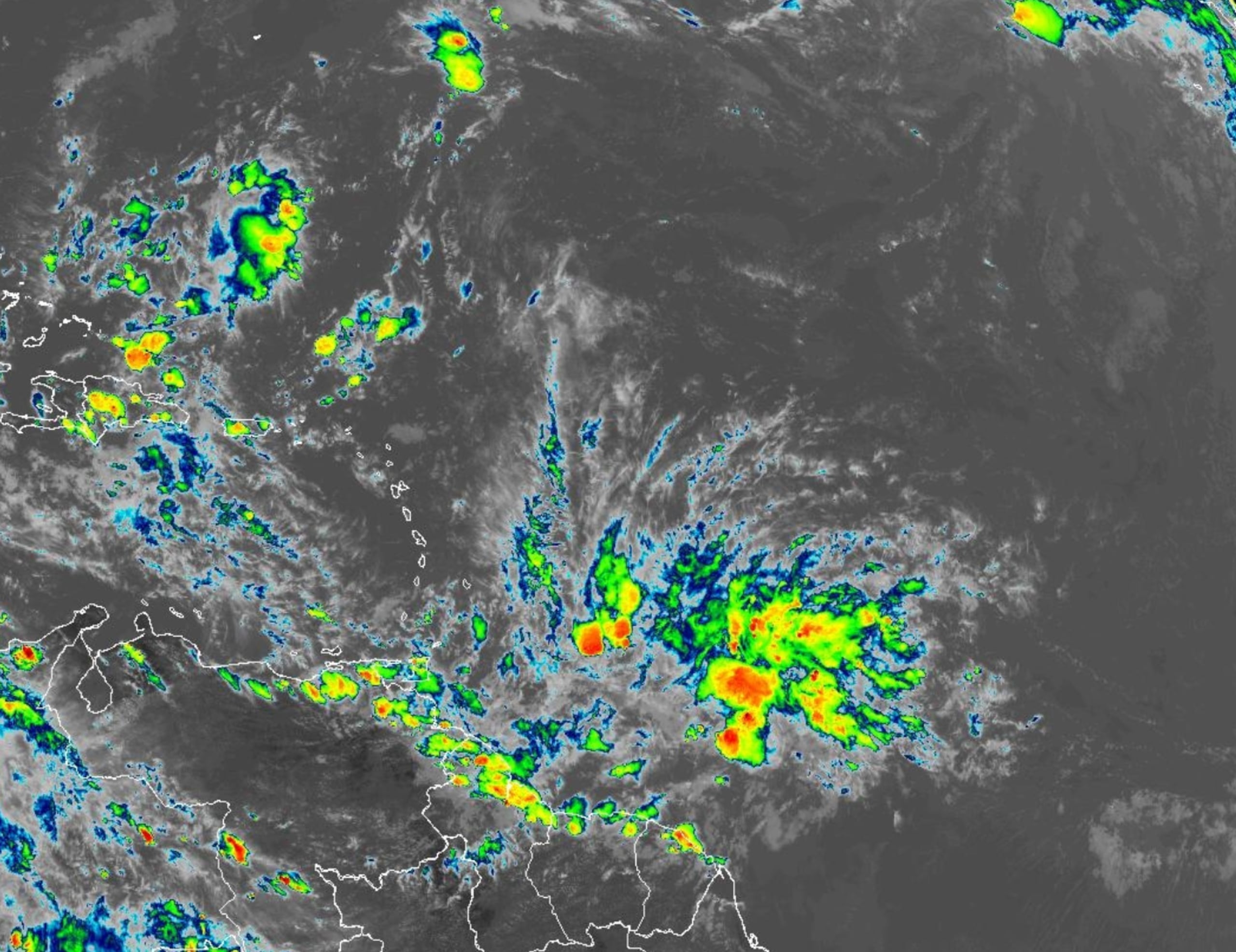 Imagen satelital del Centro Nacional de Huracanes para este 3 de octubre.
