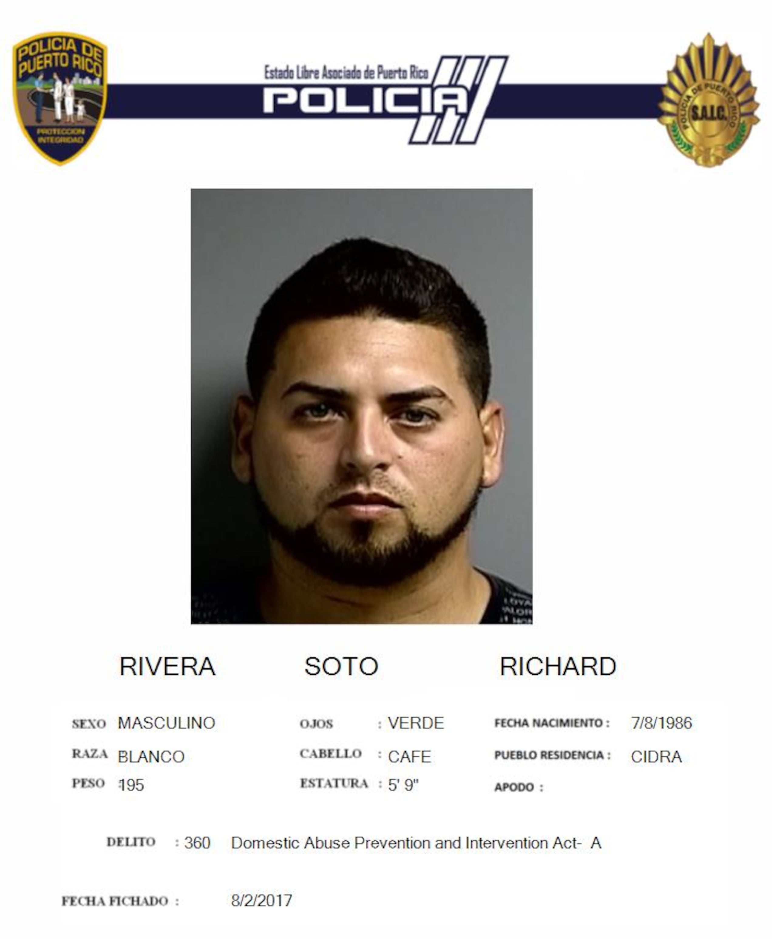 Richard Rivera Soto fue acusado en ausencia por fraude y apropiación ilegal.