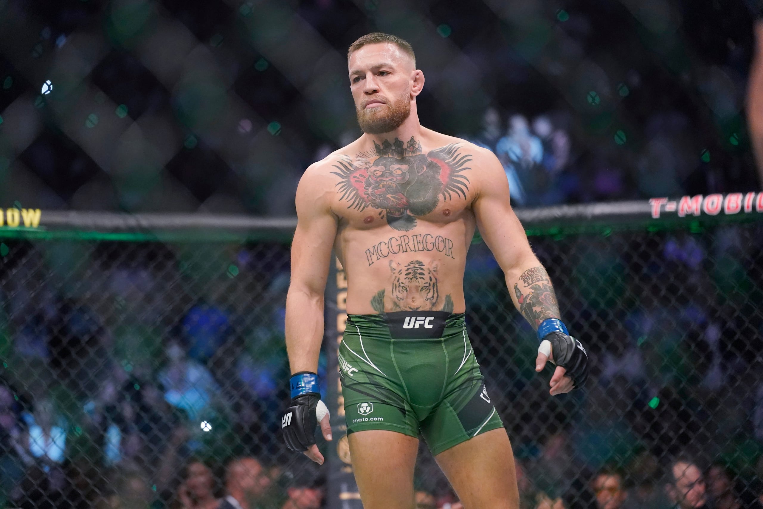Conor McGregor se prepara para enfrentar a Dustin Poirier en la función UFC 264, el 10 de julio de 2021, en Las Vegas.