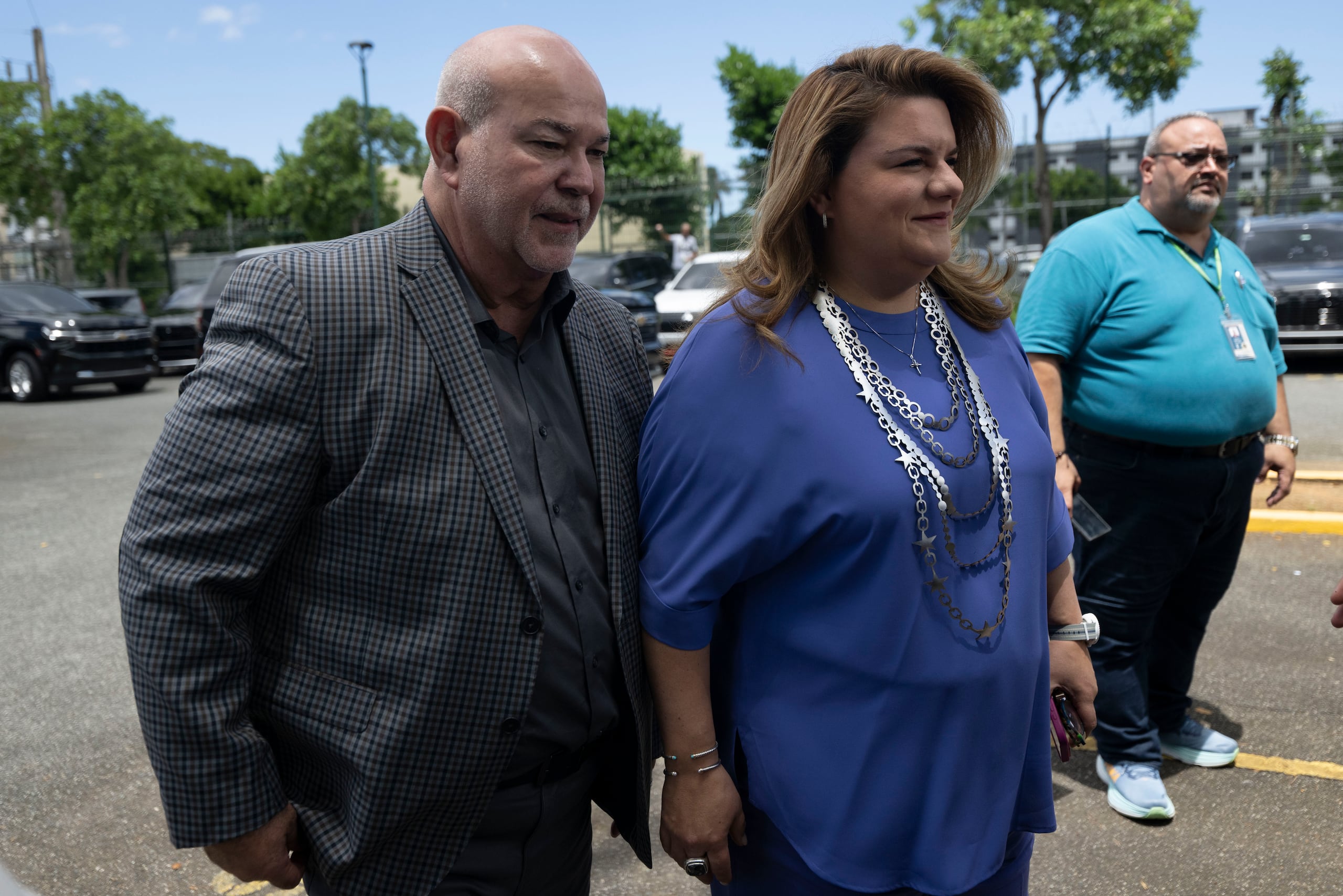 La gobernadora Jenniffer González Colón y el presidente de la Cámara de Representantes, Carlos "Johnny" Méndez. FOTO POR: Carlos Rivera Giusti/GFR Media