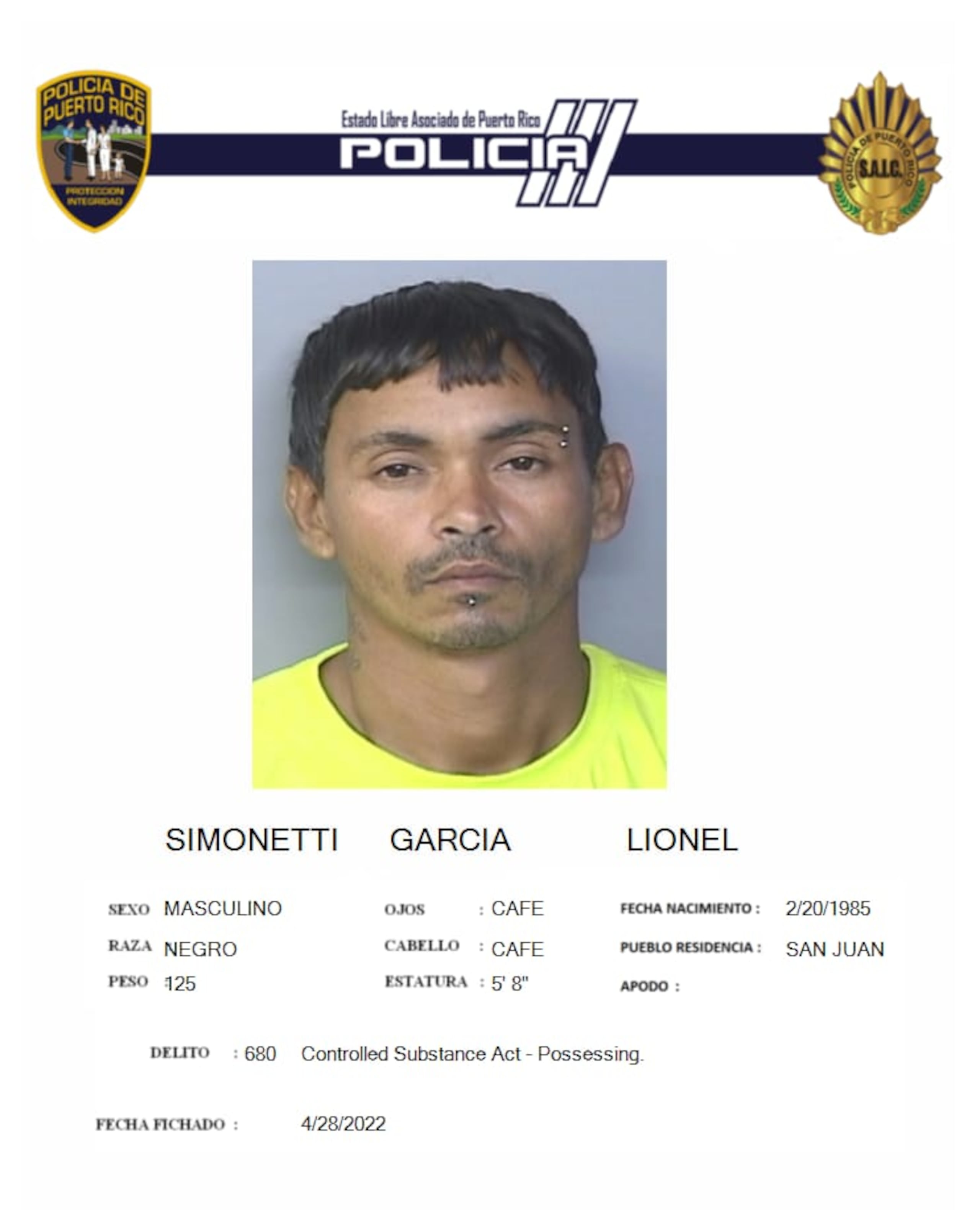 Lionel Simonetti García fue asesinado cuando salía de su residencia en la comunidad Villa Olímpica, en Hato Rey.