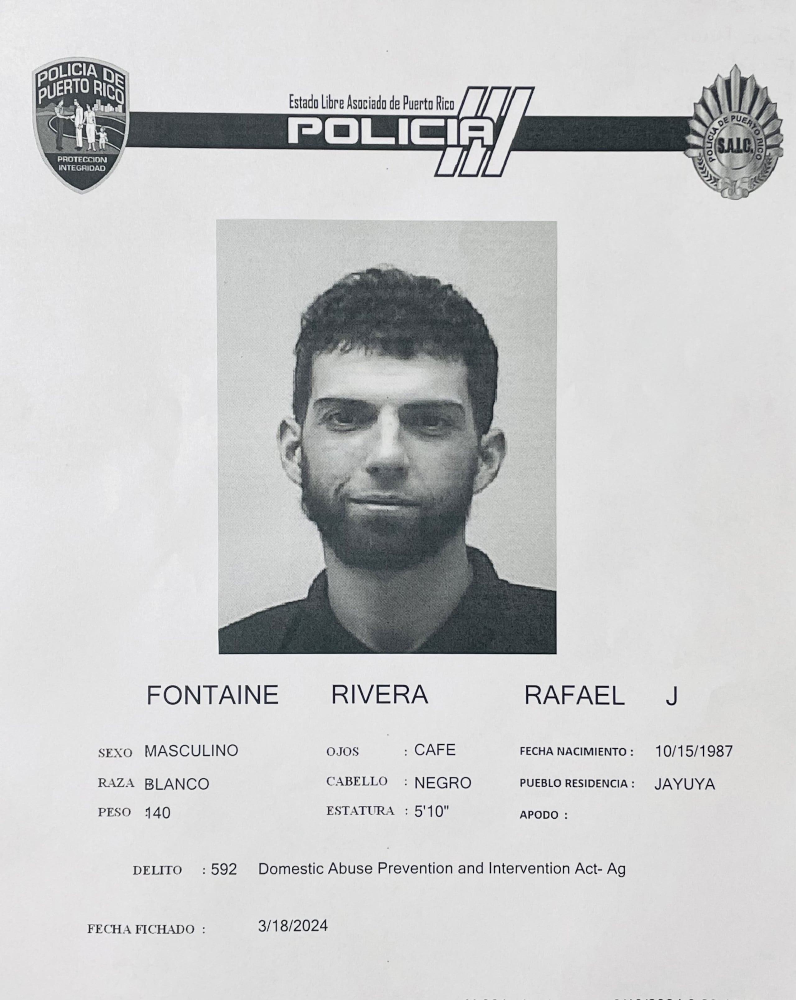 Rafael J. Fontaine Rivera enfrenta cargos por abuso conyugal y maltrato de menores.