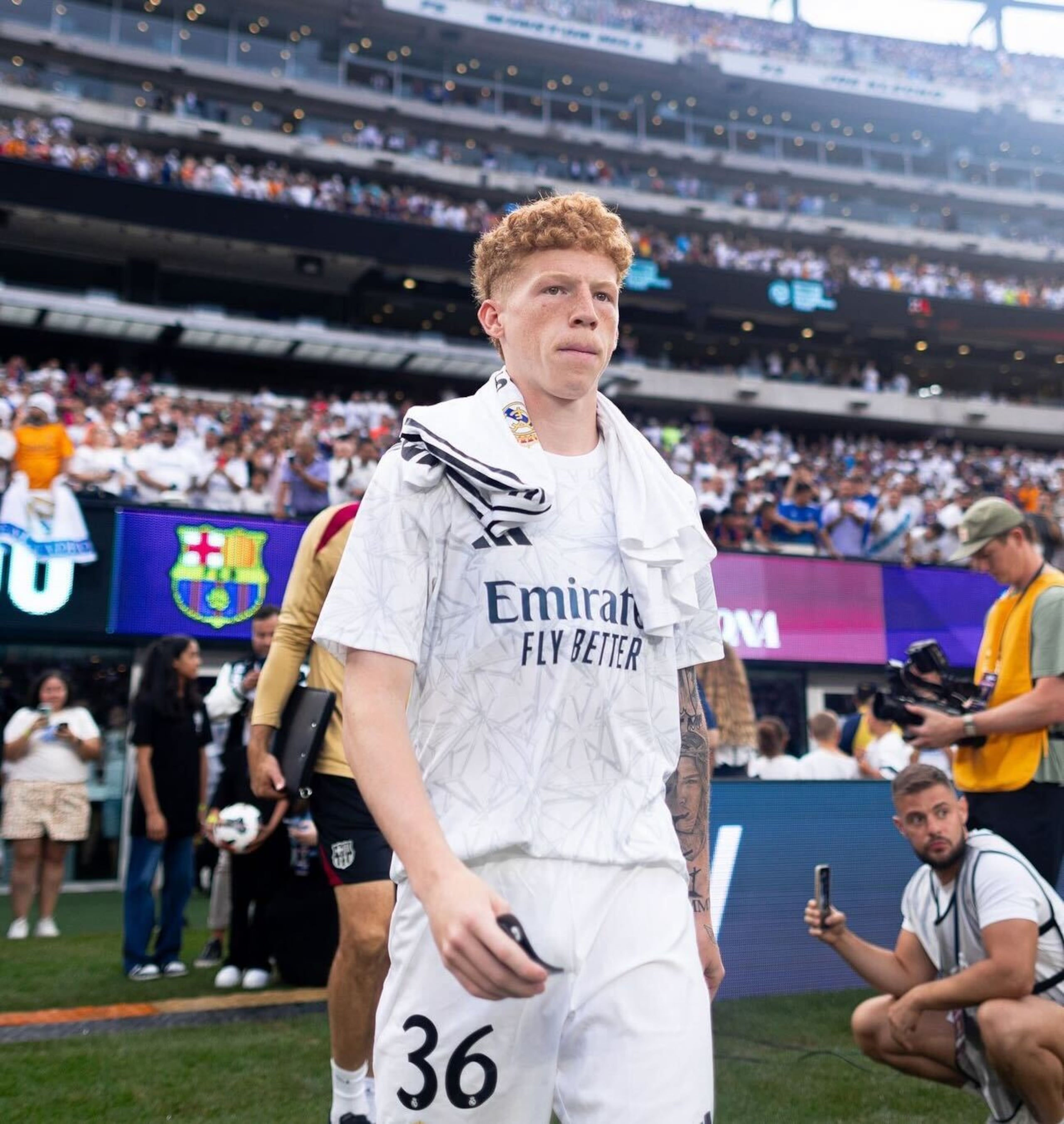 Jeremy de León durante un partido de pretemporada del Real Madrid en Estados Unidos.